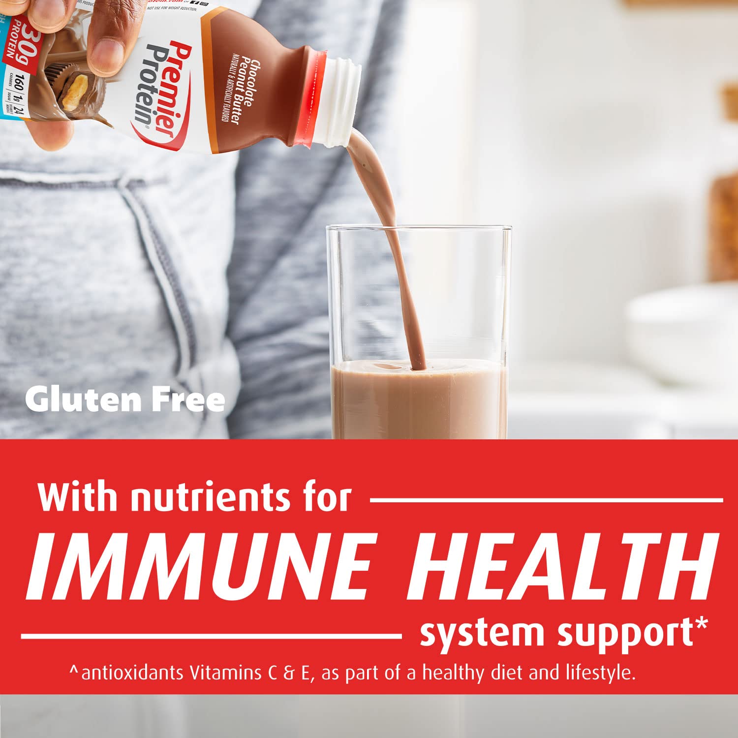 Premier Protein Shake, Chocolate Peanut Butter, 30g Protein, 1g Sugar, 24 Vitamins & Minerals, Nutrients to Support Immune Health, 11.5 Fl Oz, 12 Count-UPStoxs