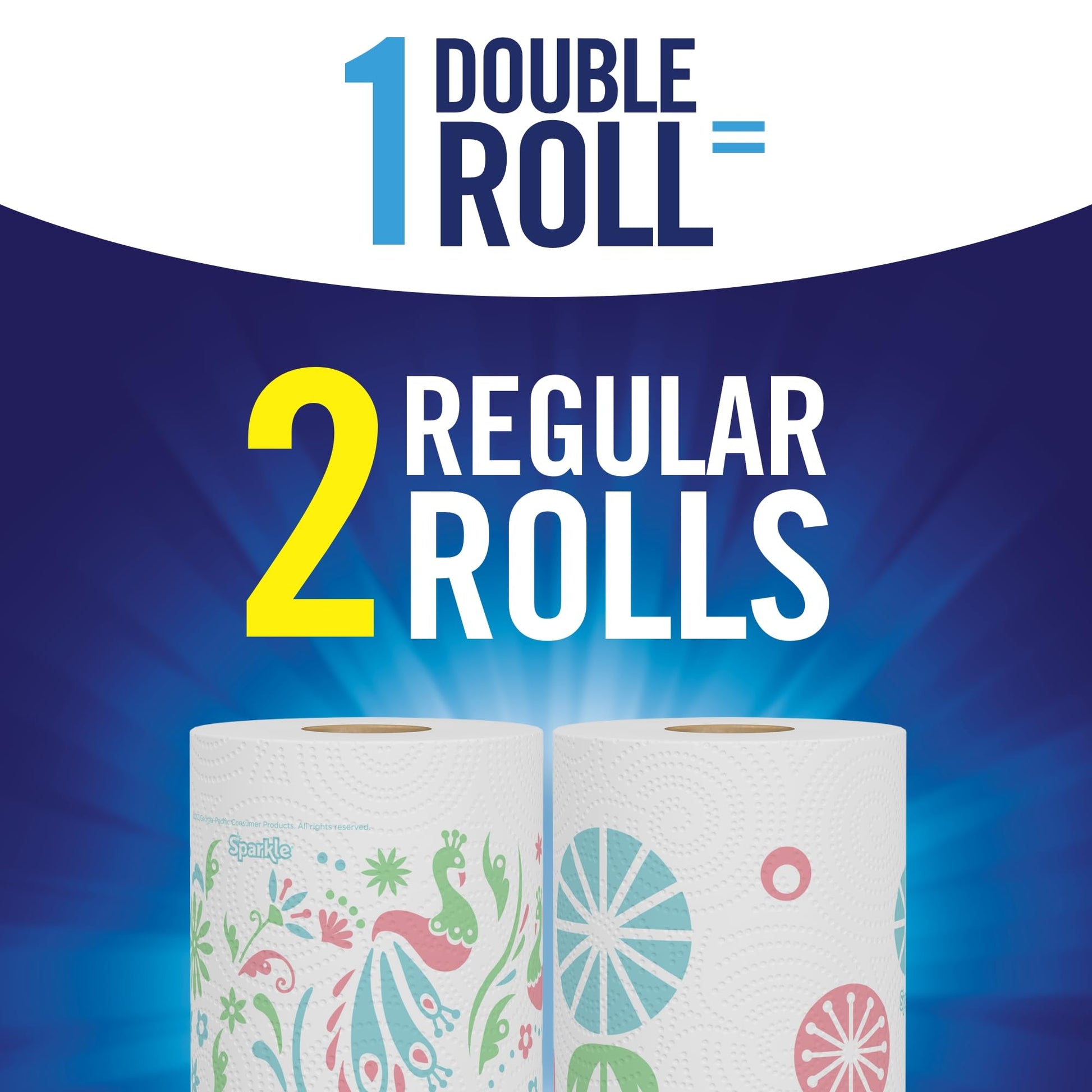 Sparkle Pick-A-Size Paper Towels, Spirited Prints, 6 Double Rolls = 12 Regular Rolls, Everyday Value Paper Towel With Full And Half Sheets-UPStoxs