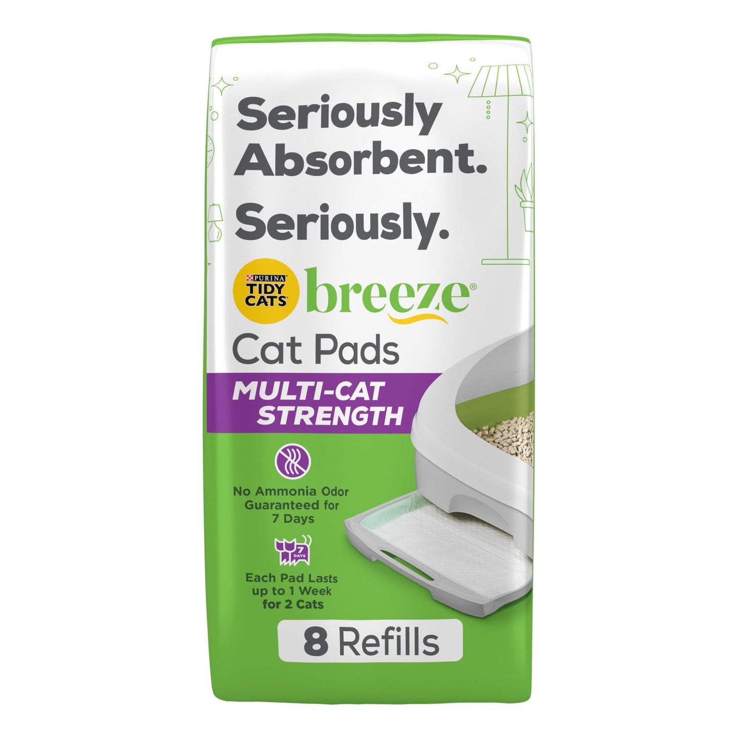 Purina Tidy Cats Cat Litter Breeze Pads Refill Pack Multi Cat Litter Pads - 8 ct. Bags-UPStoxs