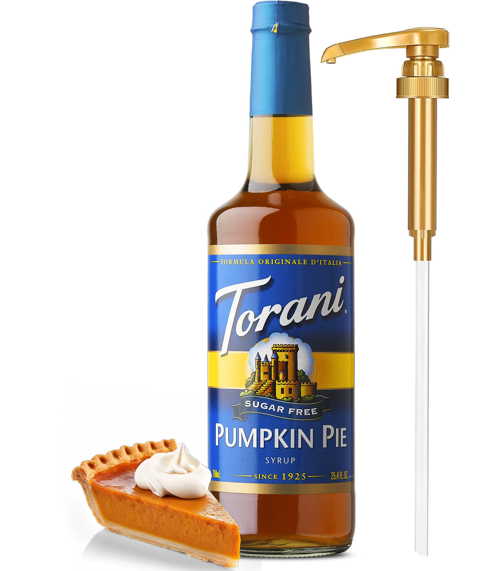 Sugar Free Pumpkin Syrup for Coffee 25.4 Ounces, Torani Sugar Free Pumpkin Pie with Little Squirt Syrup Pump-UPStoxs