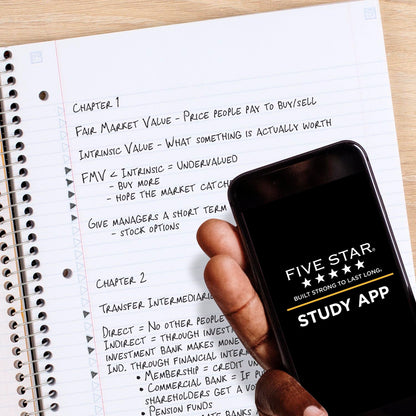 Five Star Spiral Notebook + Study App, 3 Subject, College Ruled Paper, Fights Ink Bleed, Water Resistant Cover, 8-1/2" x 11", 150 Sheets, White (72464)-UPStoxs