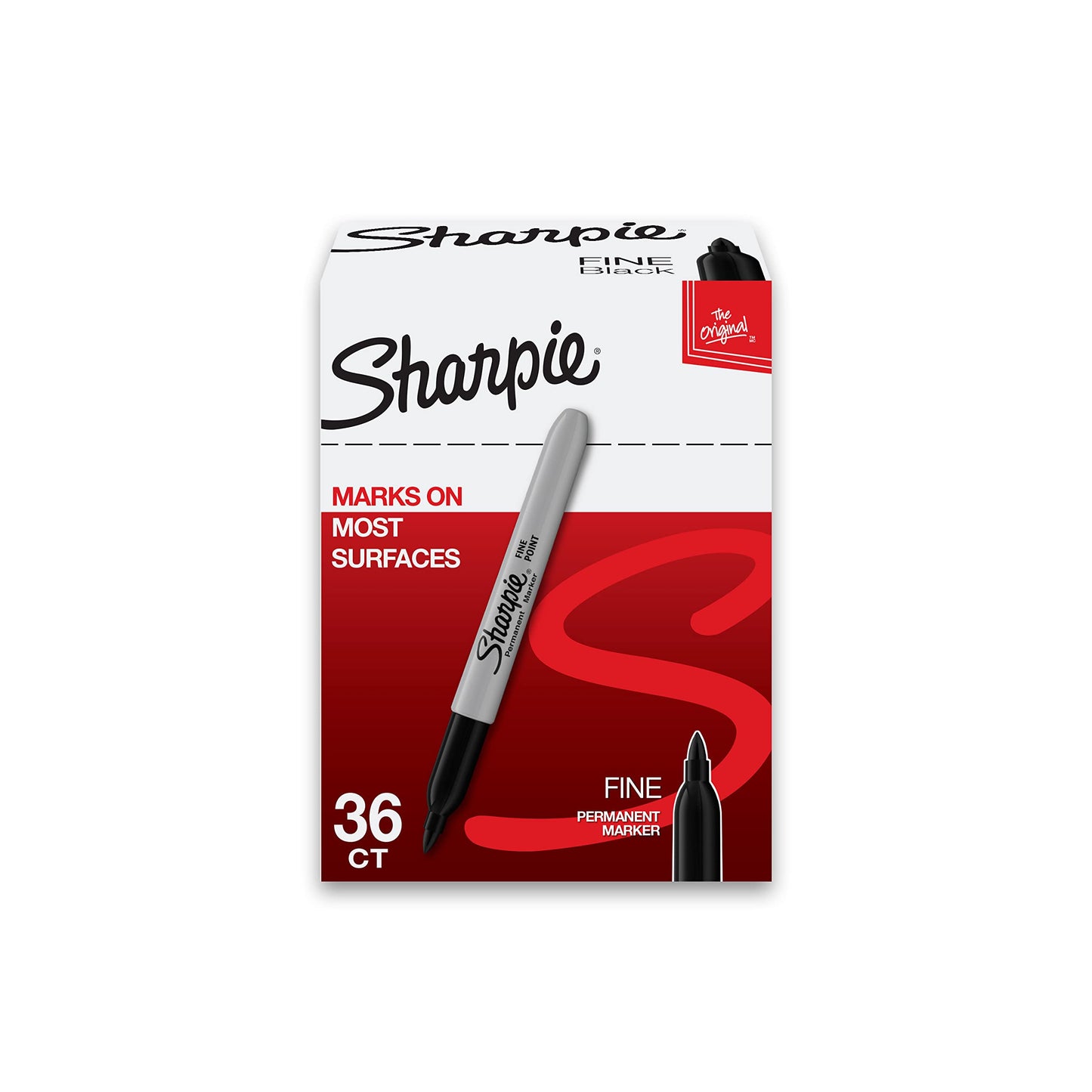 Sharpie Permanent Markers Bulk Set, Fine Tip Markers Set, Markers For Plastic, Metal, Wood, And More, Black, 36 Count-UPStoxs