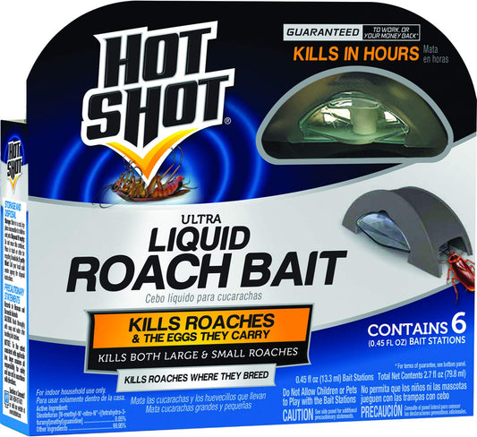 Hot Shot Liquid Roach Bait, Roach Killer, 1 Pack, 6-Count-UPStoxs