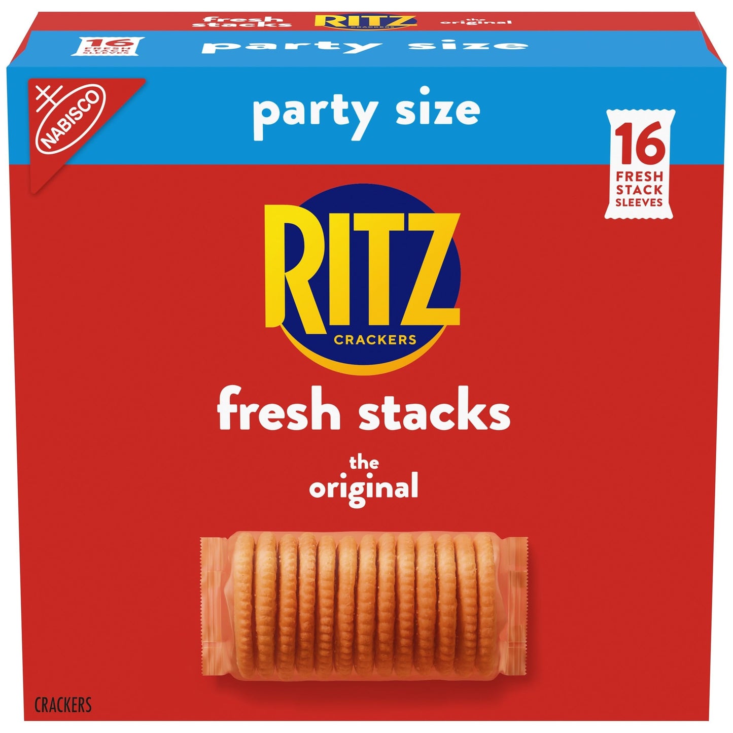 RITZ Fresh Stacks Original Crackers, Party Size, 23.7 oz (16 Stacks)-UPStoxs