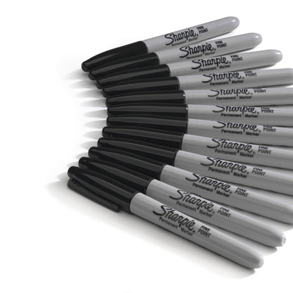 Sharpie Permanent Markers Bulk Set, Fine Tip Markers Set, Markers For Plastic, Metal, Wood, And More, Black, 36 Count-UPStoxs