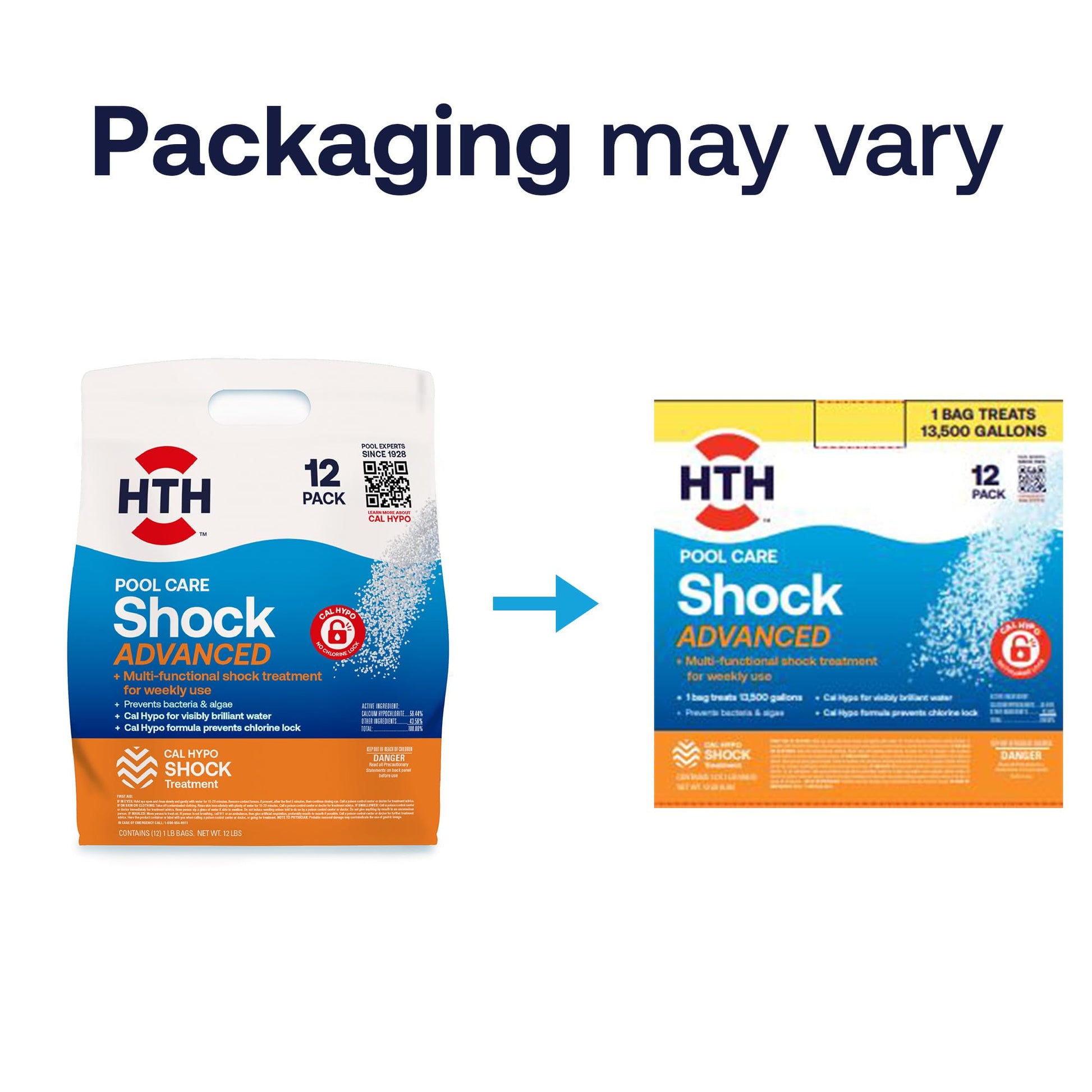 HTH 52037 Swimming Pool Care Shock Advanced, Swimming Pool Chemical, Cal Hypo Formula (12 Pack)-UPStoxs