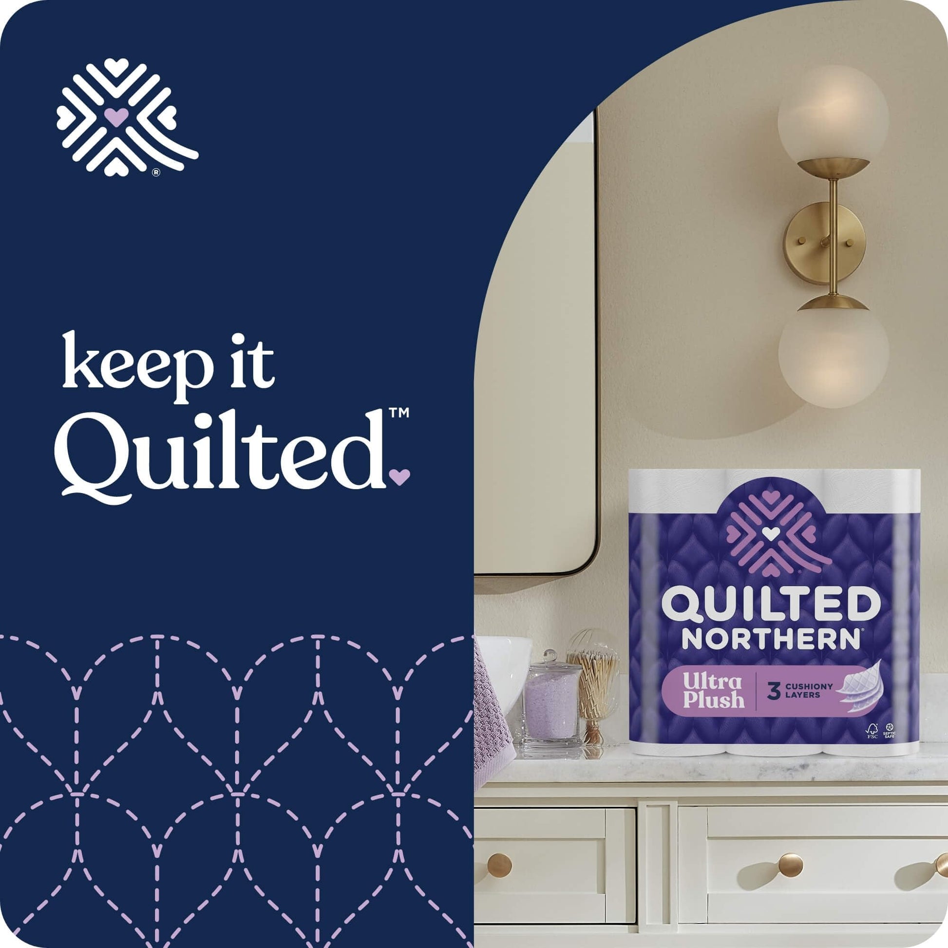Quilted Northern Ultra Plush Toilet Paper, 24 Mega Rolls = 96 Regular Rolls, 3X Thicker*, 3 Ply Soft Toilet Tissue-UPStoxs