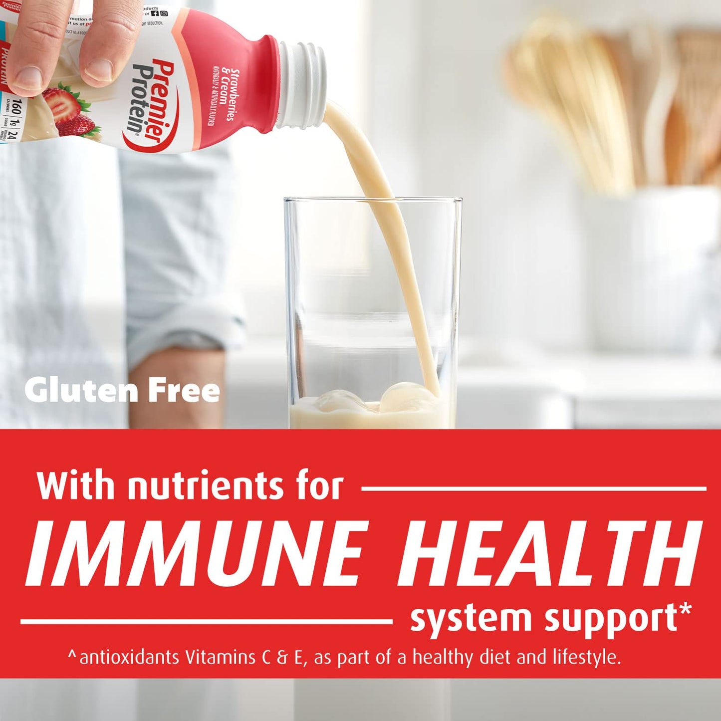 Premier Protein Liquid Protein Shake -24 Vitamins & Minerals/Nutrients to Support Immune Health, Strawberries, 11.5 Fl Oz Bottle (Pack of 12)-UPStoxs