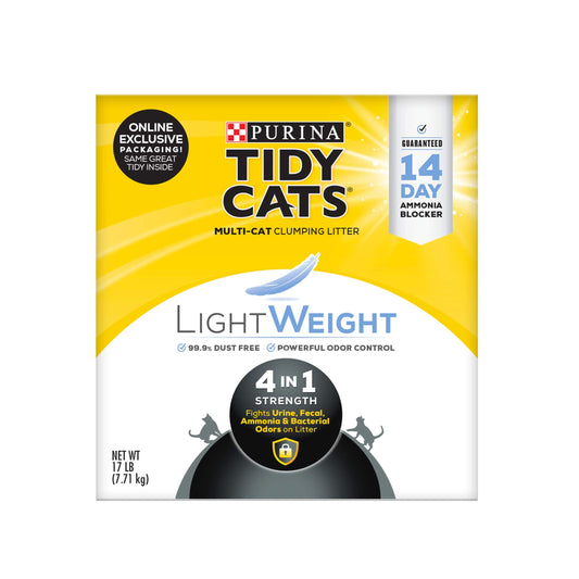 Purina Tidy Cats Multi Cat, Low Dust, Clumping Cat Litter, LightWeight 4-in-1 Strength - 17 lb. Box-UPStoxs