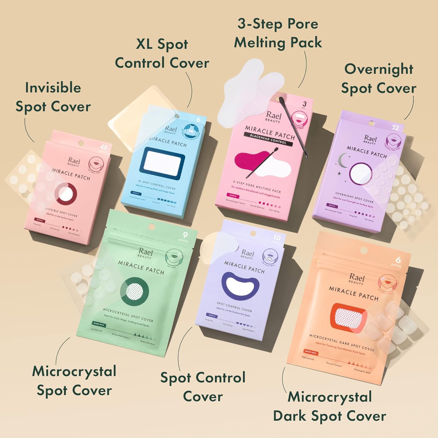 Rael Pimple Patches, Miracle Invisible Spot Cover - Hydrocolloid Acne Patch for Face, Blemishes, Zits Absorbing Patch, Breakouts Spot Treatment for Skin Care, Facial Sticker, 2 Sizes (96 Count)-UPStoxs