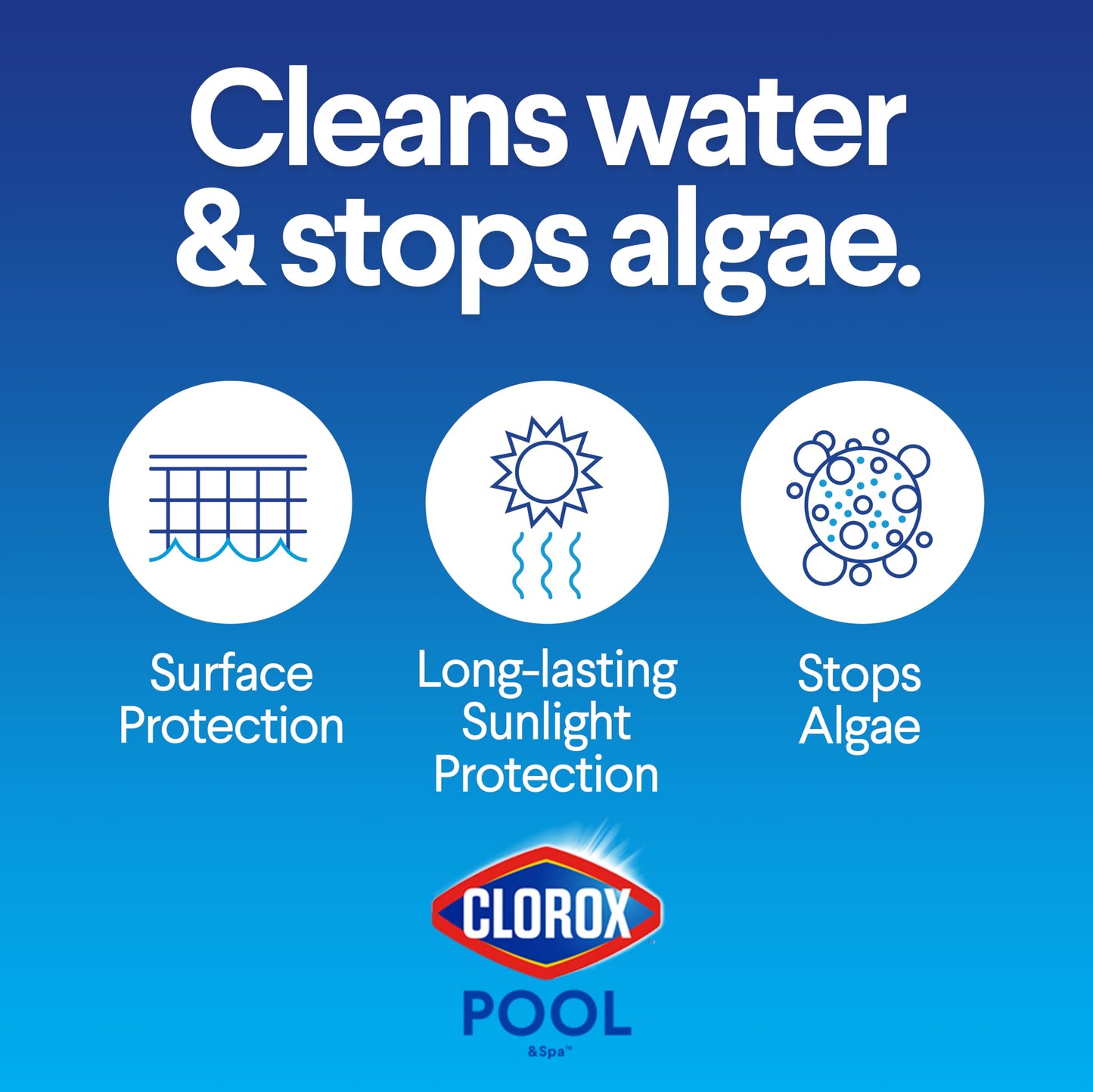 Clorox® Pool&Spa™ XtraBlue 3” Swimming Pool Chlorinating Tablets, 44 Individually Wrapped Tablets, Kills Bacteria & Stops Algae (16.5 LB)-UPStoxs