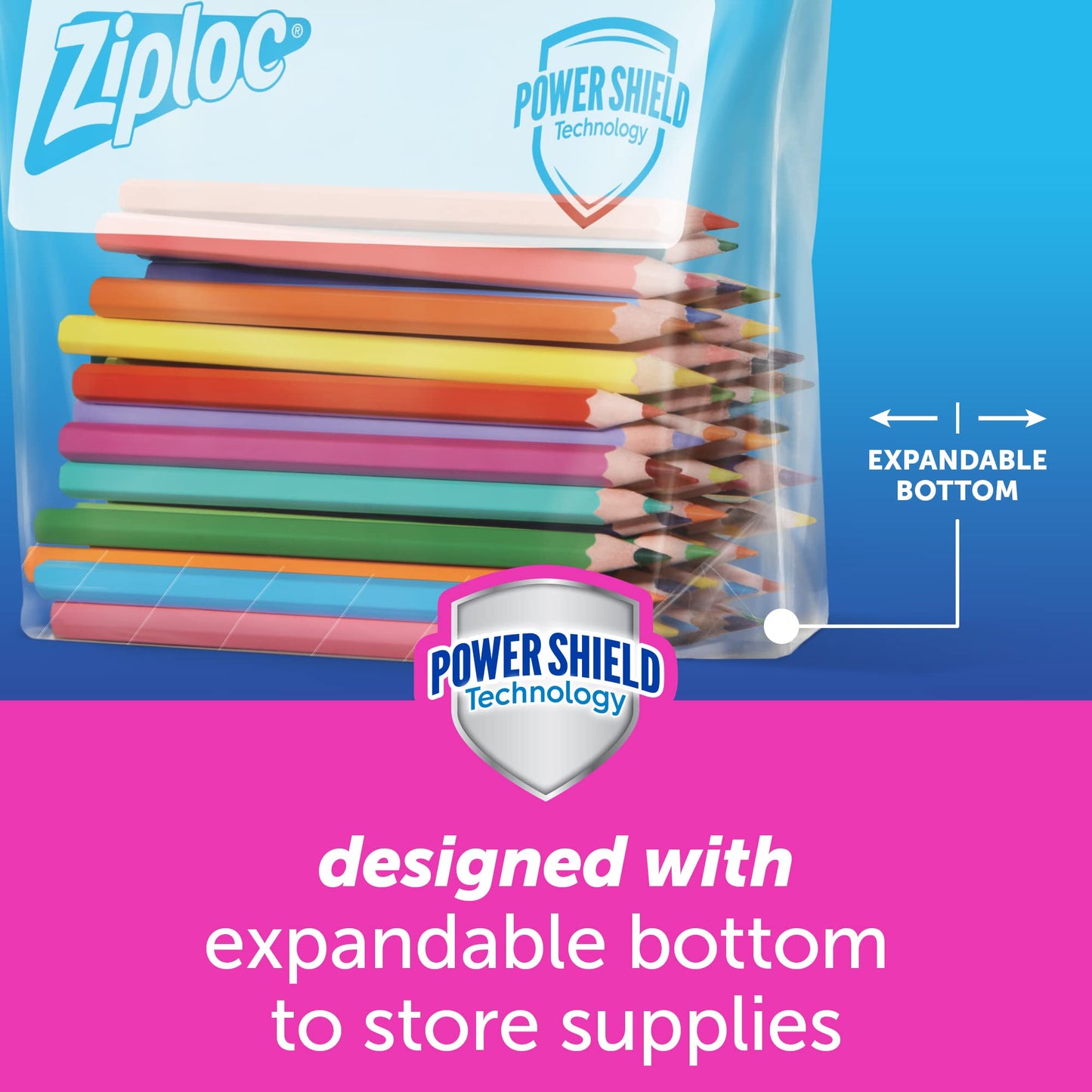 Ziploc Quart Food Storage Slider Bags, Power Shield Technology for More Durability, 42 Count-UPStoxs