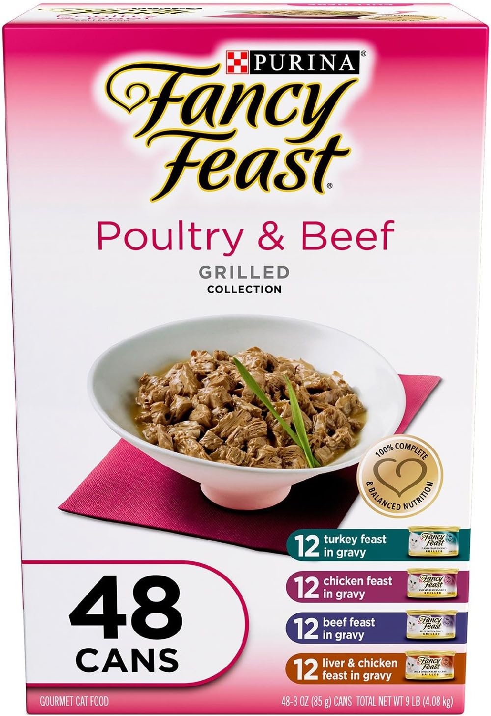 Purina Fancy Feast Canned Wet Cat Food, Variety Pack, 3 oz., 48 ct., Choose Flavor