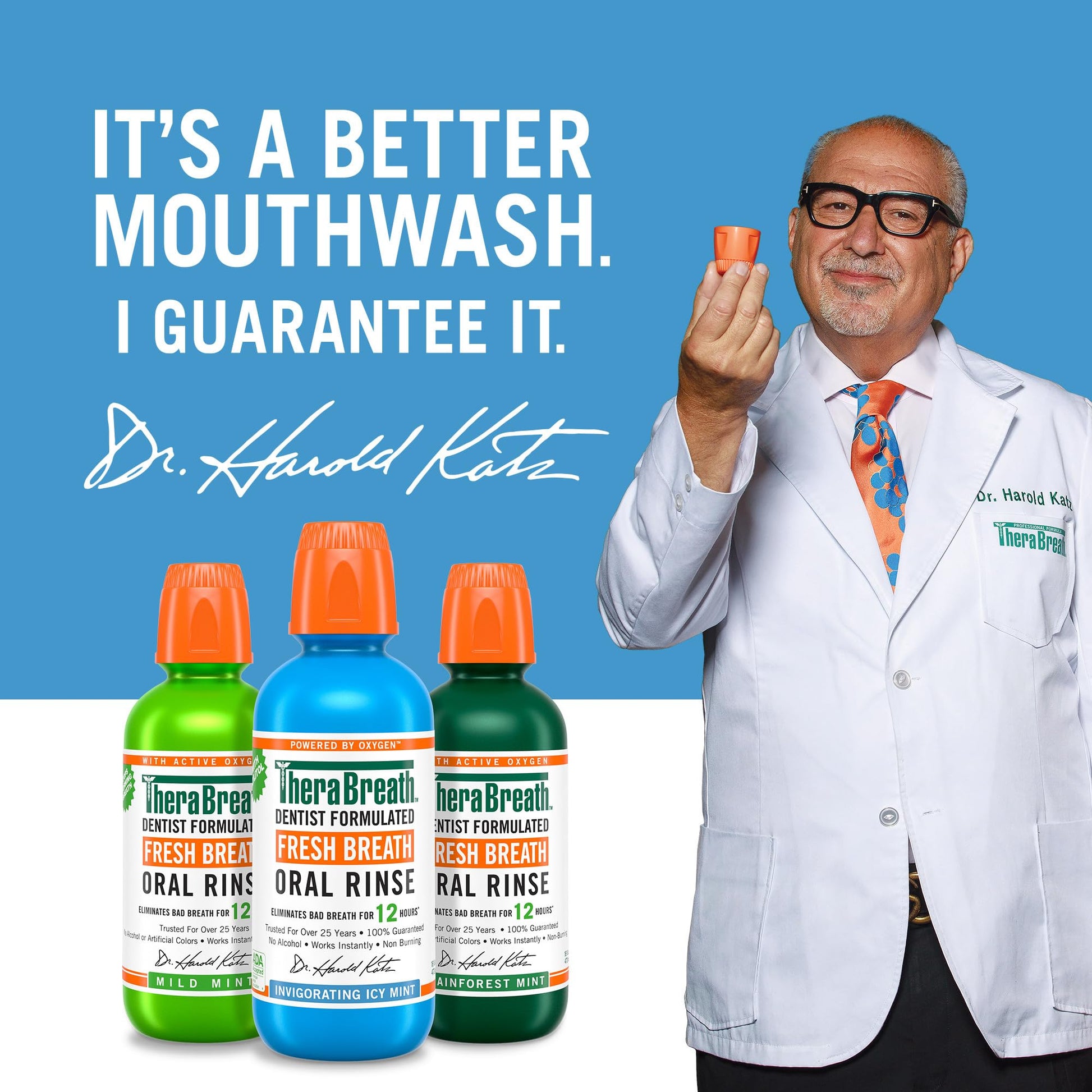 TheraBreath Fresh Breath Mouthwash, Icy Mint Flavor, Alcohol-Free, 16 Fl Oz (Pack of 2)-UPStoxs