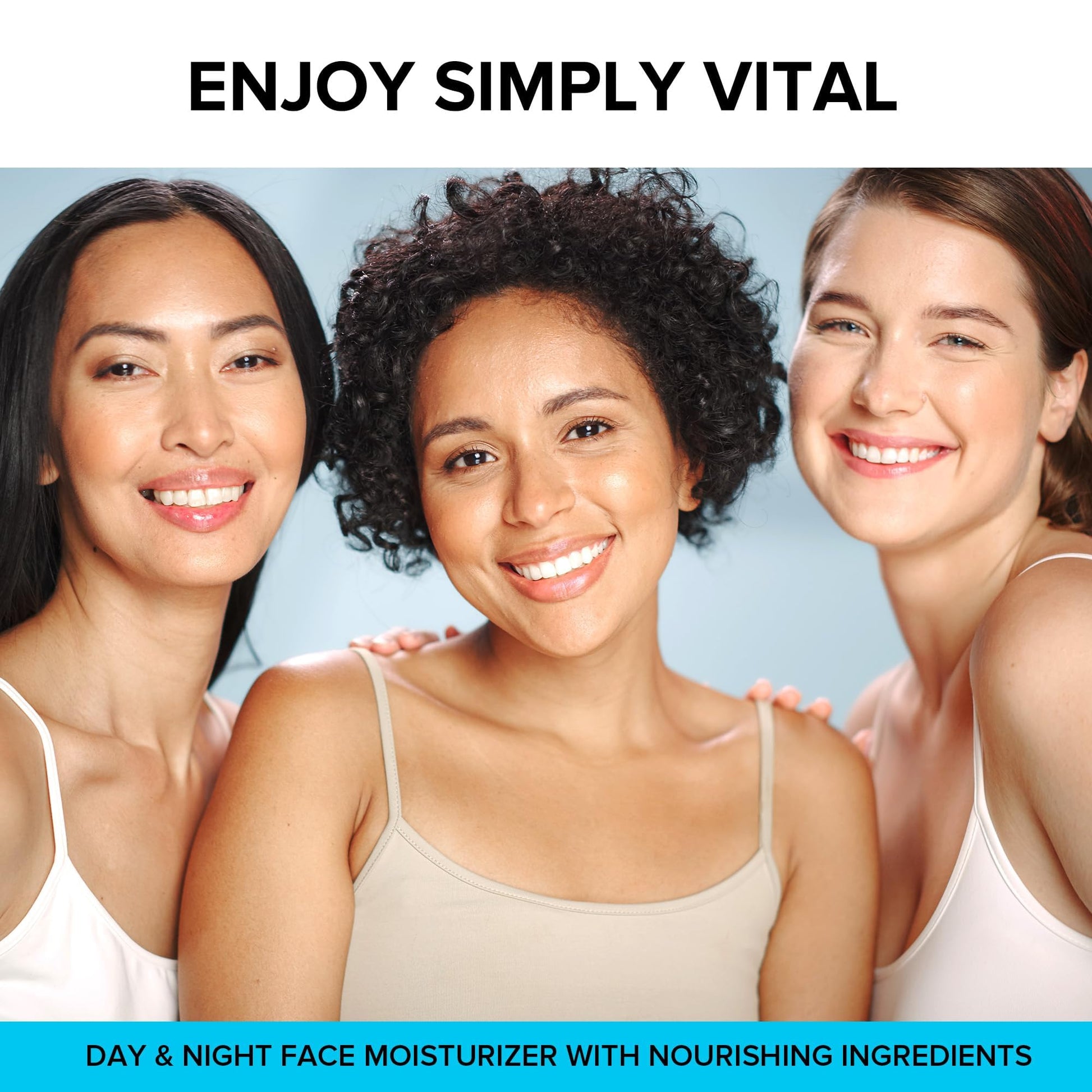 SimplyVital Face Moisturizer Collagen Cream - Anti Aging Neck and Décolleté - Made in USA Day & Night Face Cream - Moisturizing, Lifting & Recovery – 1.7oz-UPStoxs