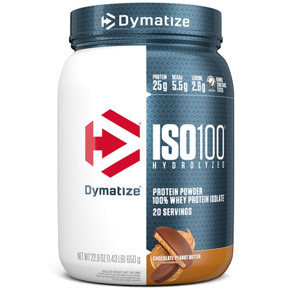 Dymatize ISO100 Whey Protein Powder with 25g of Hydrolyzed 100% Whey Isolate, Gluten Free, Fast Digesting, Chocolate Peanut Butter, 20 Servings-UPStoxs