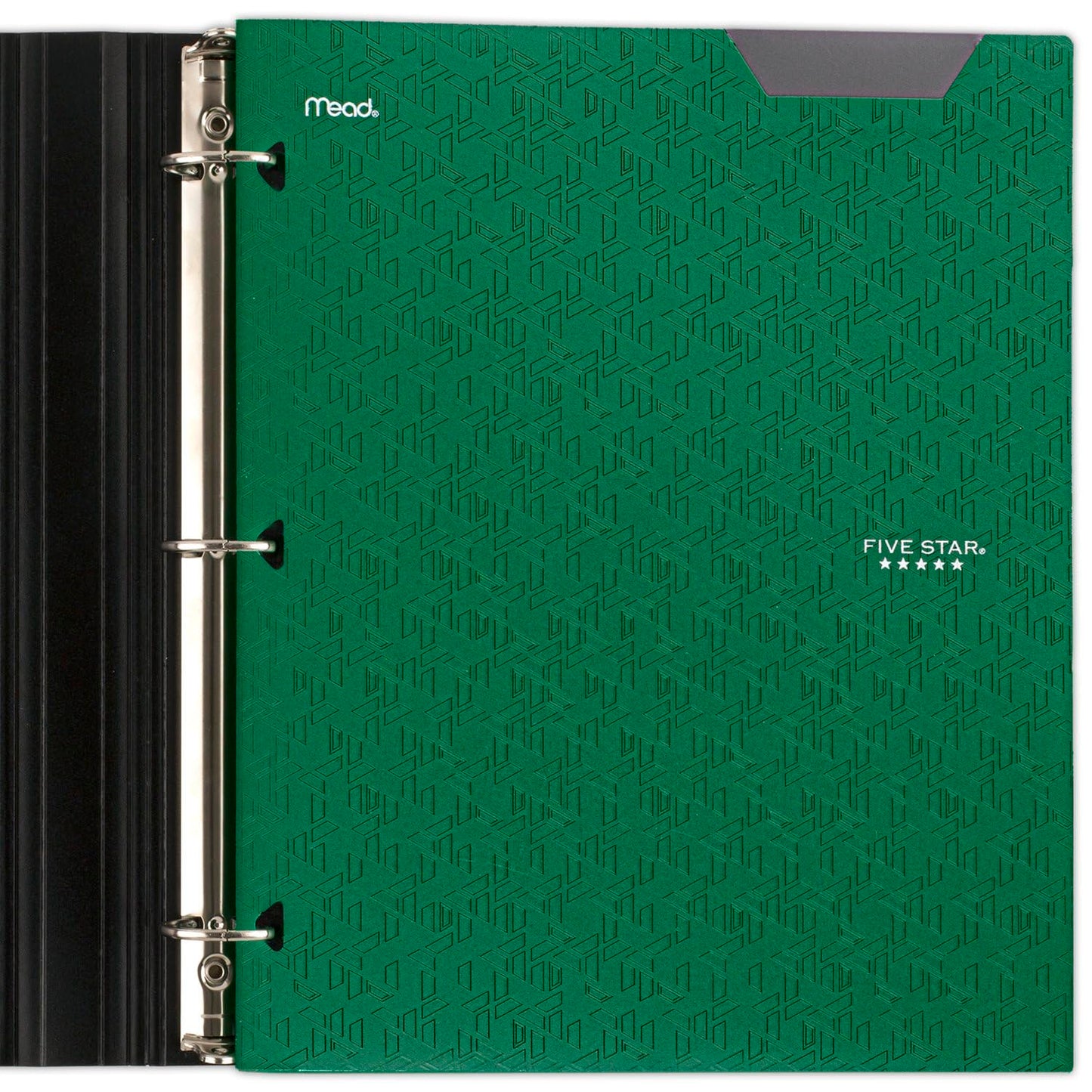 Five Star 2-Pocket Folder, Plastic Folder with Stay-Put Tabs, Fits 3 Ring Binder, Holds 8-1/2" x 11" Paper, Green (333420E-ECM)-UPStoxs