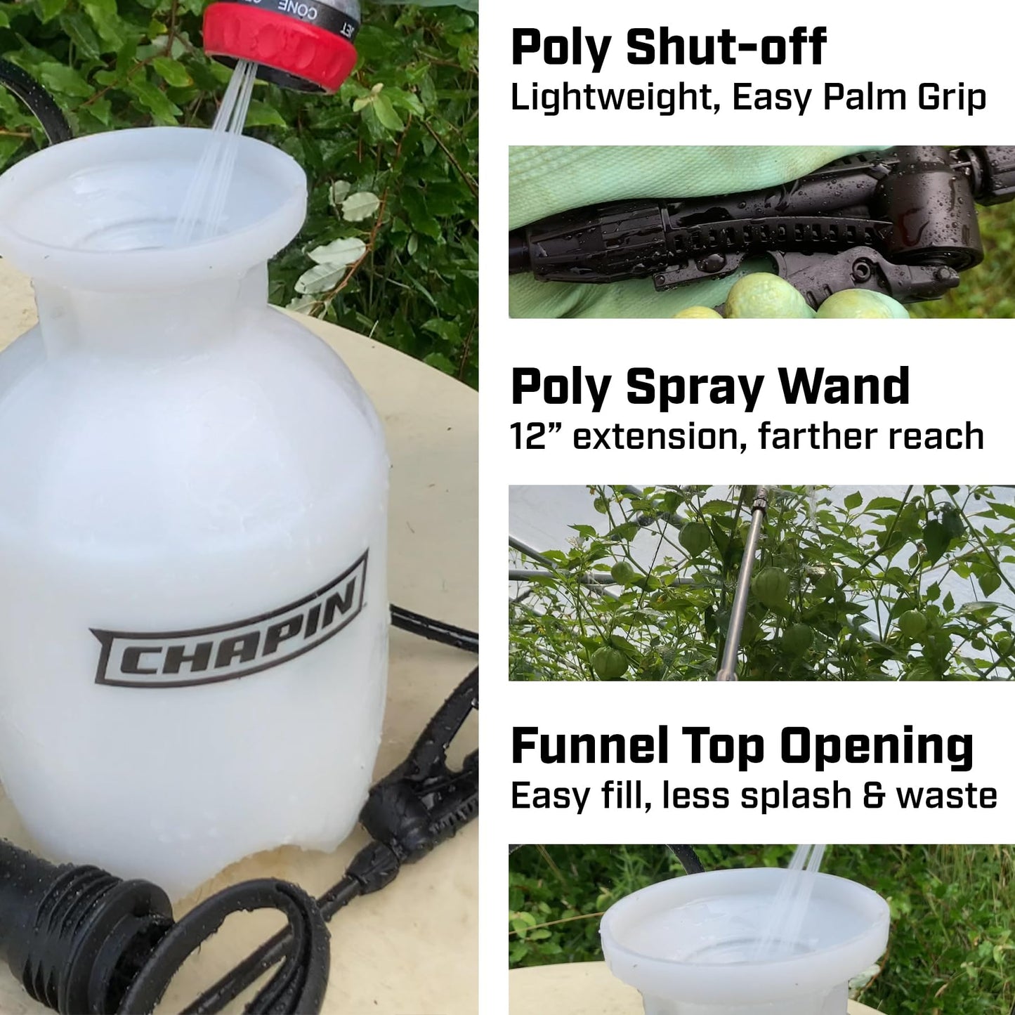 Chapin 20002 Made in USA 2 -Gallon Lawn and Garden Pump Pressured Sprayer, for Spraying Plants, Garden Watering, Lawns, Weeds and Pests, Translucent White-UPStoxs