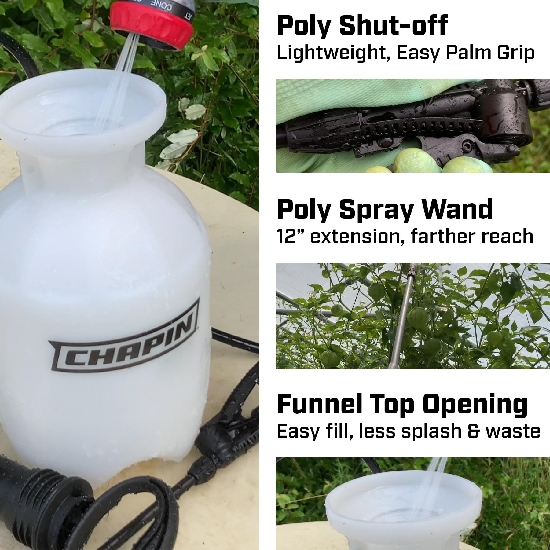 Chapin 20002 Made in USA 2 -Gallon Lawn and Garden Pump Pressured Sprayer, for Spraying Plants, Garden Watering, Lawns, Weeds and Pests, Translucent White-UPStoxs