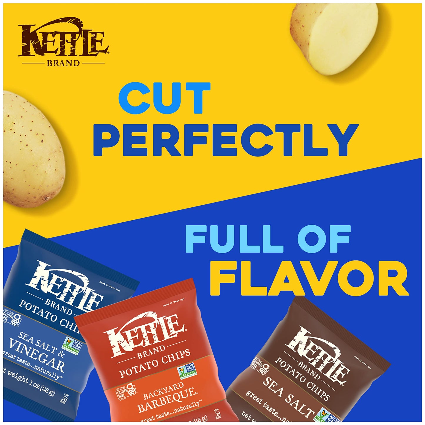 Kettle Brand Potato Chips Variety Pack, 1 Oz, 20 Ct-UPStoxs