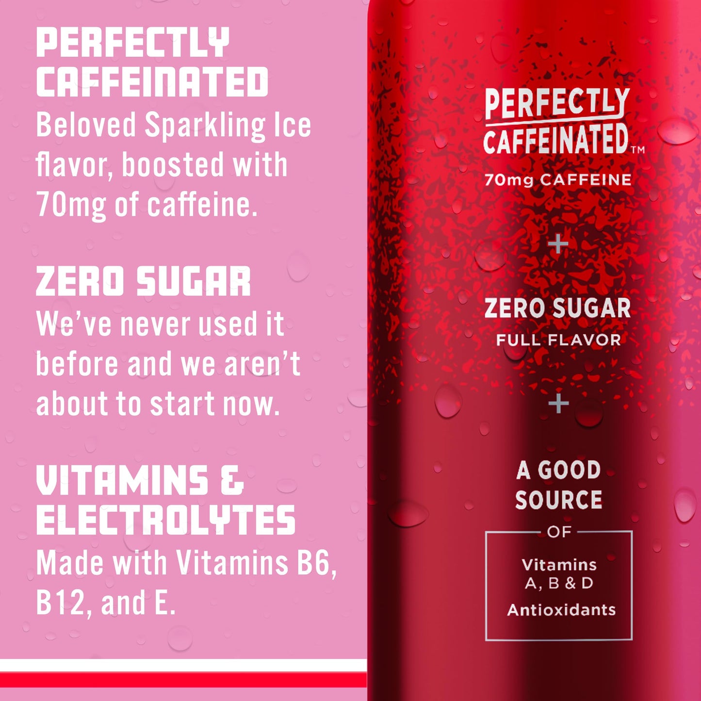 Sparkling Ice +Caffeine Cherry Vanilla Sparkling Water with Caffeine, Zero Sugar, with Antioxidants and Vitamins,16 fl oz Cans (Pack Of 12)-UPStoxs