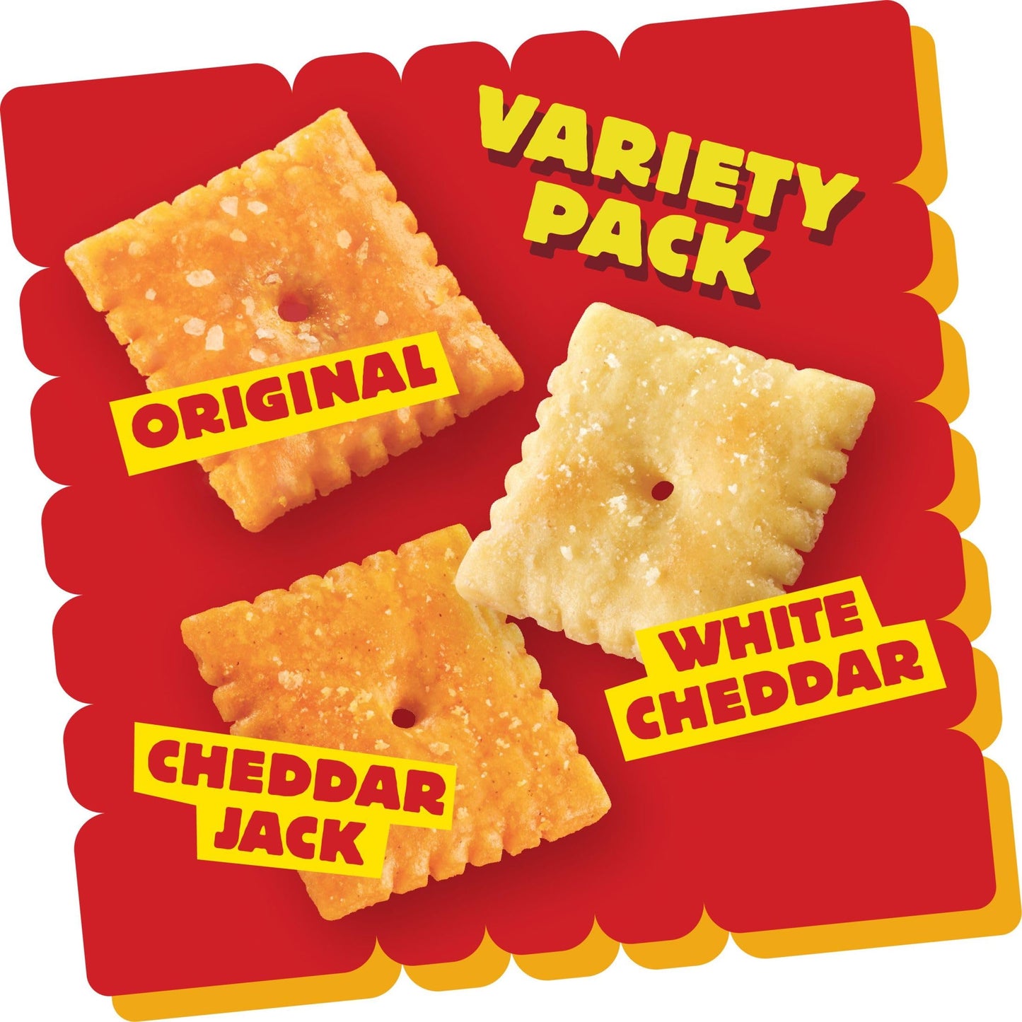 Cheez-It Cheese Crackers, Baked Snack Crackers, Lunch Snacks, Variety Pack, 12.1oz Box (12 Packs)-UPStoxs