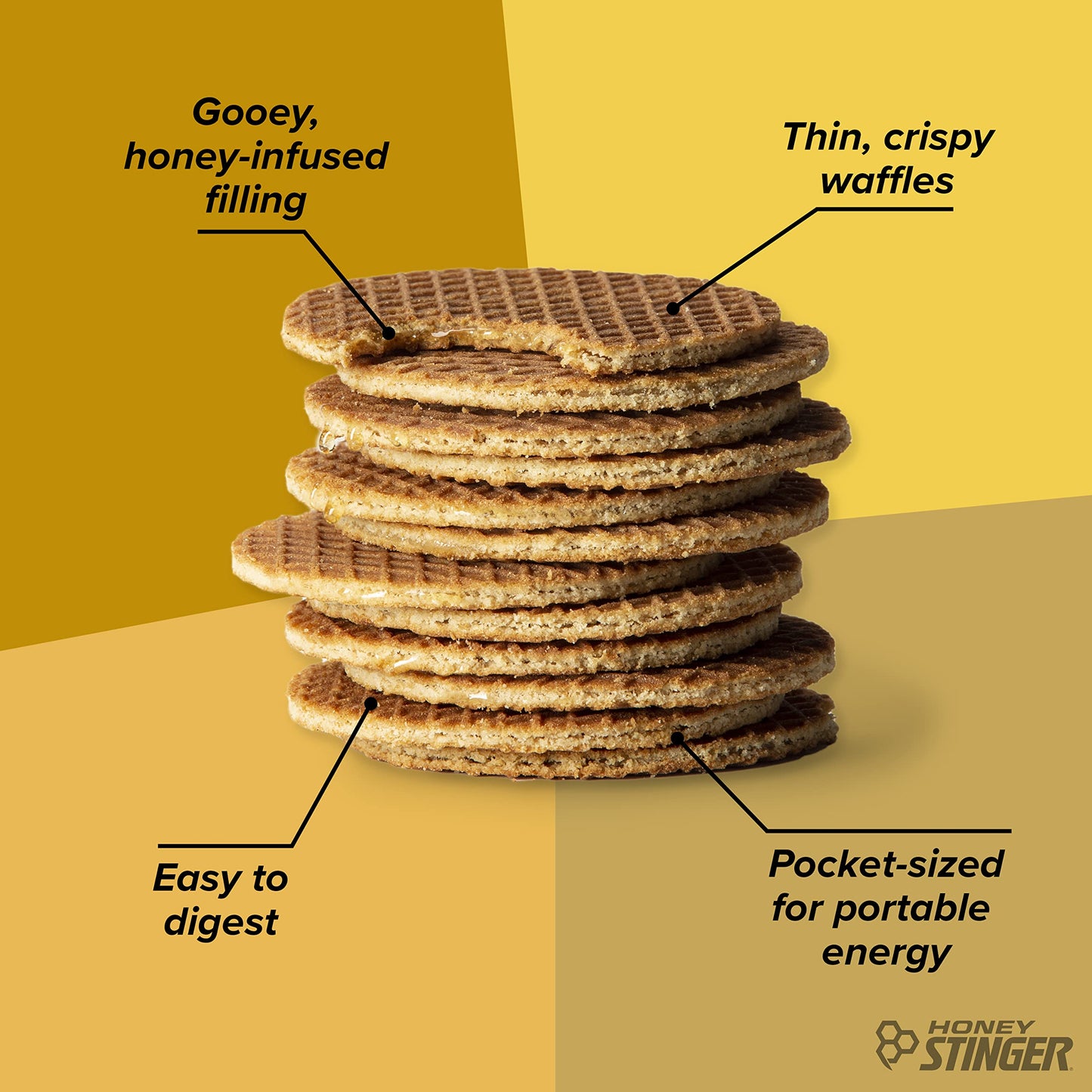 Honey Stinger Organic Honey Waffle, Energy Stroopwafel for Exercise, Endurance and Performance, Sports Nutrition for Home & Gym, Pre & During Workout, Box of 16 Waffles, 16.96 Ounce (Pack of 16)-UPStoxs
