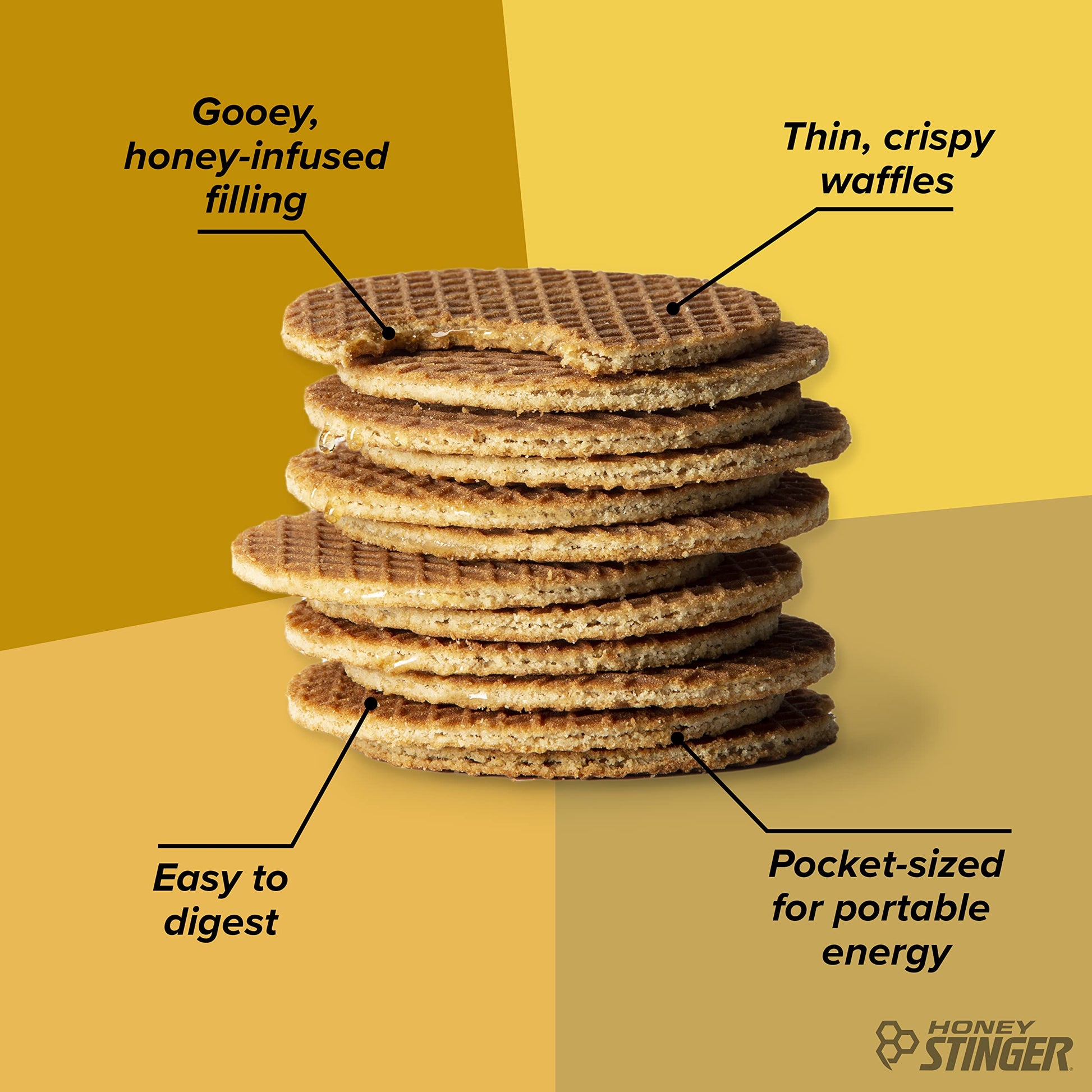 Honey Stinger Organic Honey Waffle, Energy Stroopwafel for Exercise, Endurance and Performance, Sports Nutrition for Home & Gym, Pre & During Workout, Box of 16 Waffles, 16.96 Ounce (Pack of 16)-UPStoxs