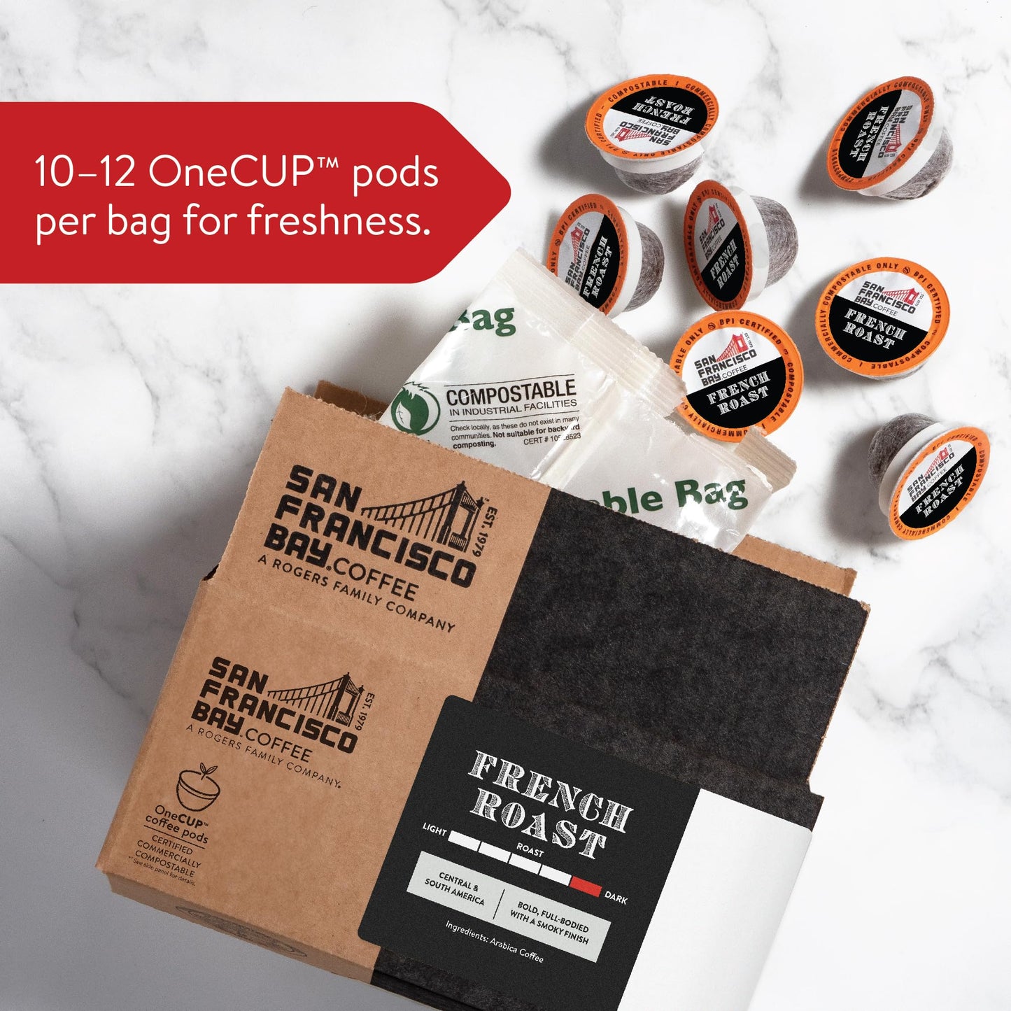 San Francisco Bay Compostable Coffee Pods - French Roast (80 Ct) K Cup Compatible including Keurig 2.0, Dark Roast-UPStoxs