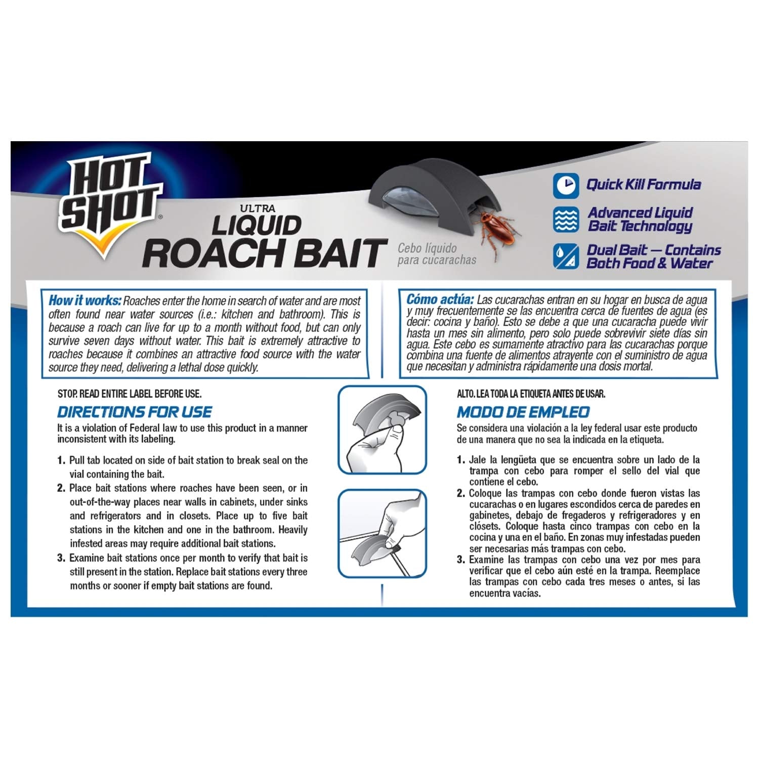 Hot Shot Liquid Roach Bait, Roach Killer, 1 Pack, 6-Count-UPStoxs