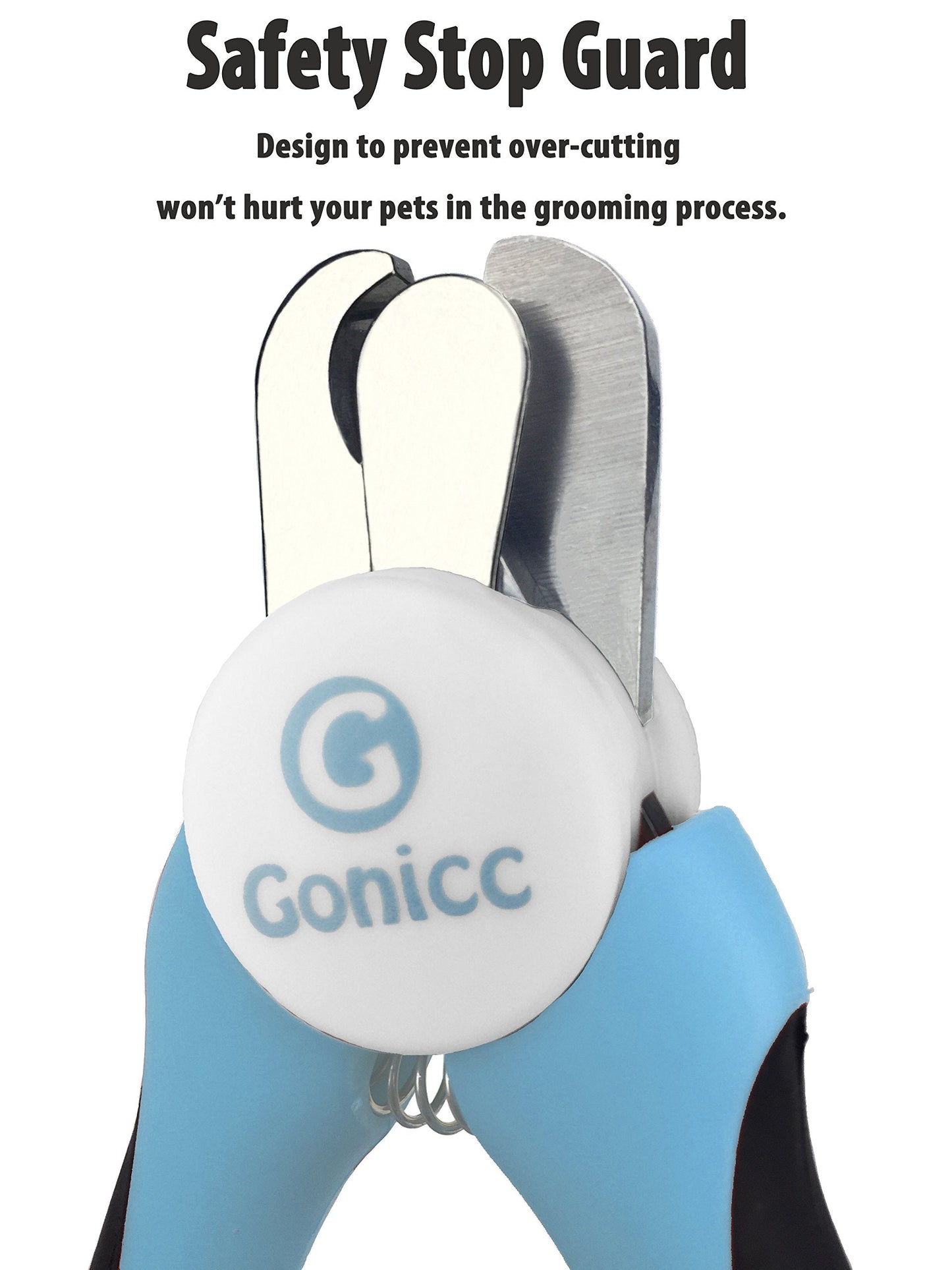 gonicc Professional Small Dog and Cat Nail Clippers Sharp Stainless Steel Pet Nail Trimmers(with Free Nail File in Handle), for Rabbit, Small Animal, with Safety Guard to Avoid Overcutting-UPStoxs