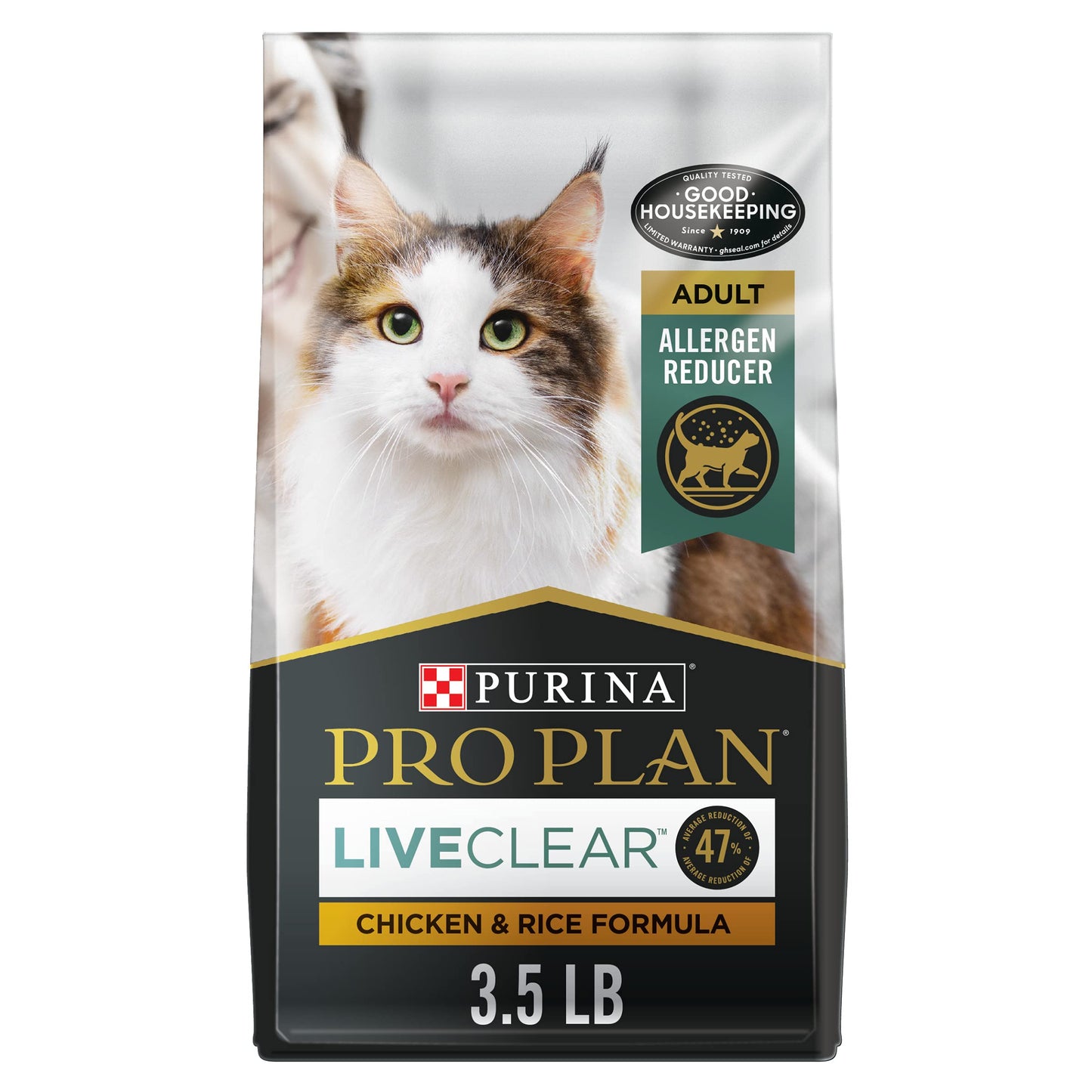 Purina Pro Plan Allergen Reducing, High Protein Cat Food, LIVECLEAR Chicken and Rice Formula - 3.5 lb. Bag-UPStoxs