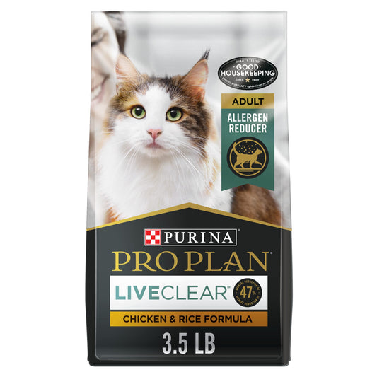 Purina Pro Plan Allergen Reducing, High Protein Cat Food, LIVECLEAR Chicken and Rice Formula - 3.5 lb. Bag-UPStoxs