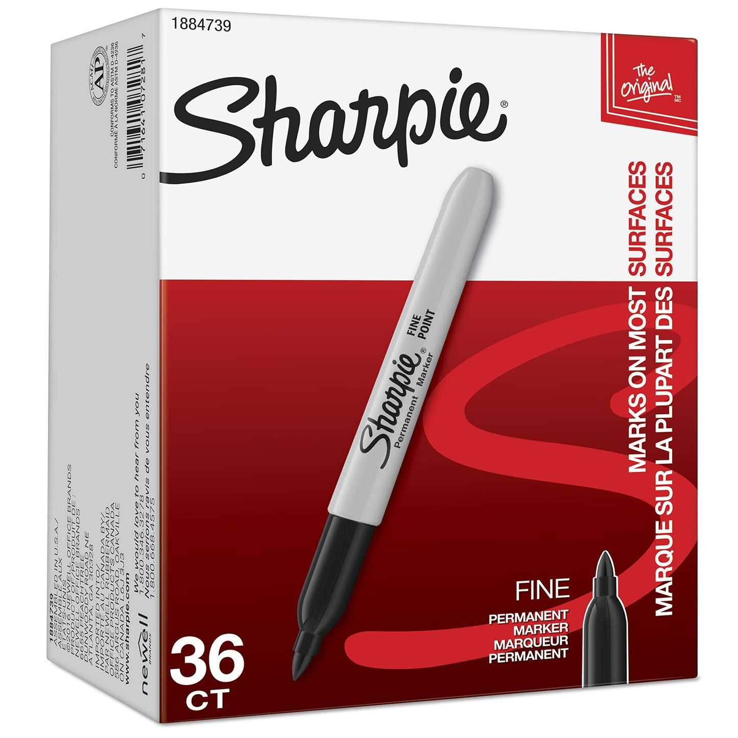 Sharpie Permanent Markers Bulk Set, Fine Tip Markers Set, Markers For Plastic, Metal, Wood, And More, Black, 36 Count-UPStoxs