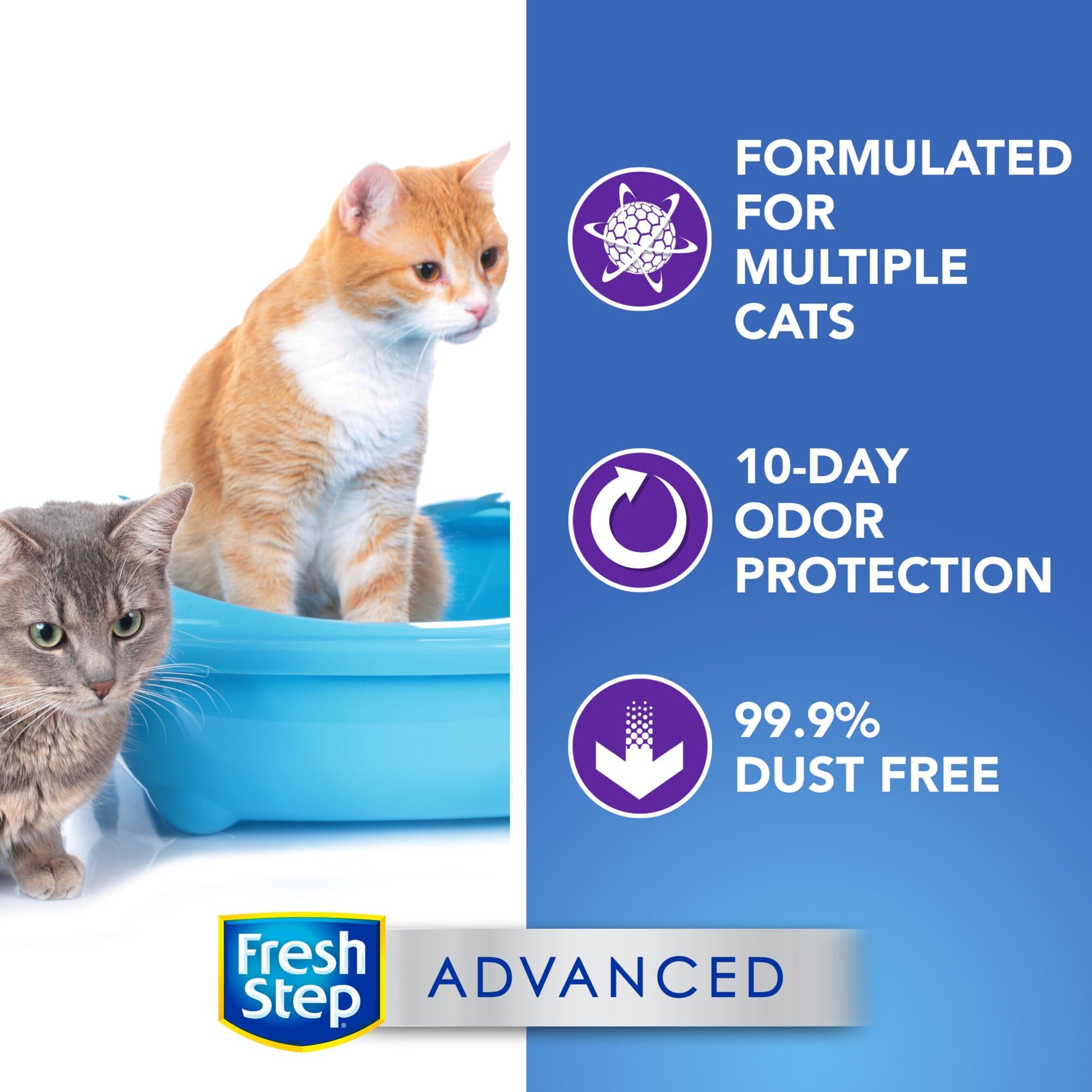 Fresh Step Clumping Cat Litter, Advanced, Multi-Cat Odor Control, Extra Large, 37 Pounds total (2 Pack of 18.5lb Boxes)-UPStoxs