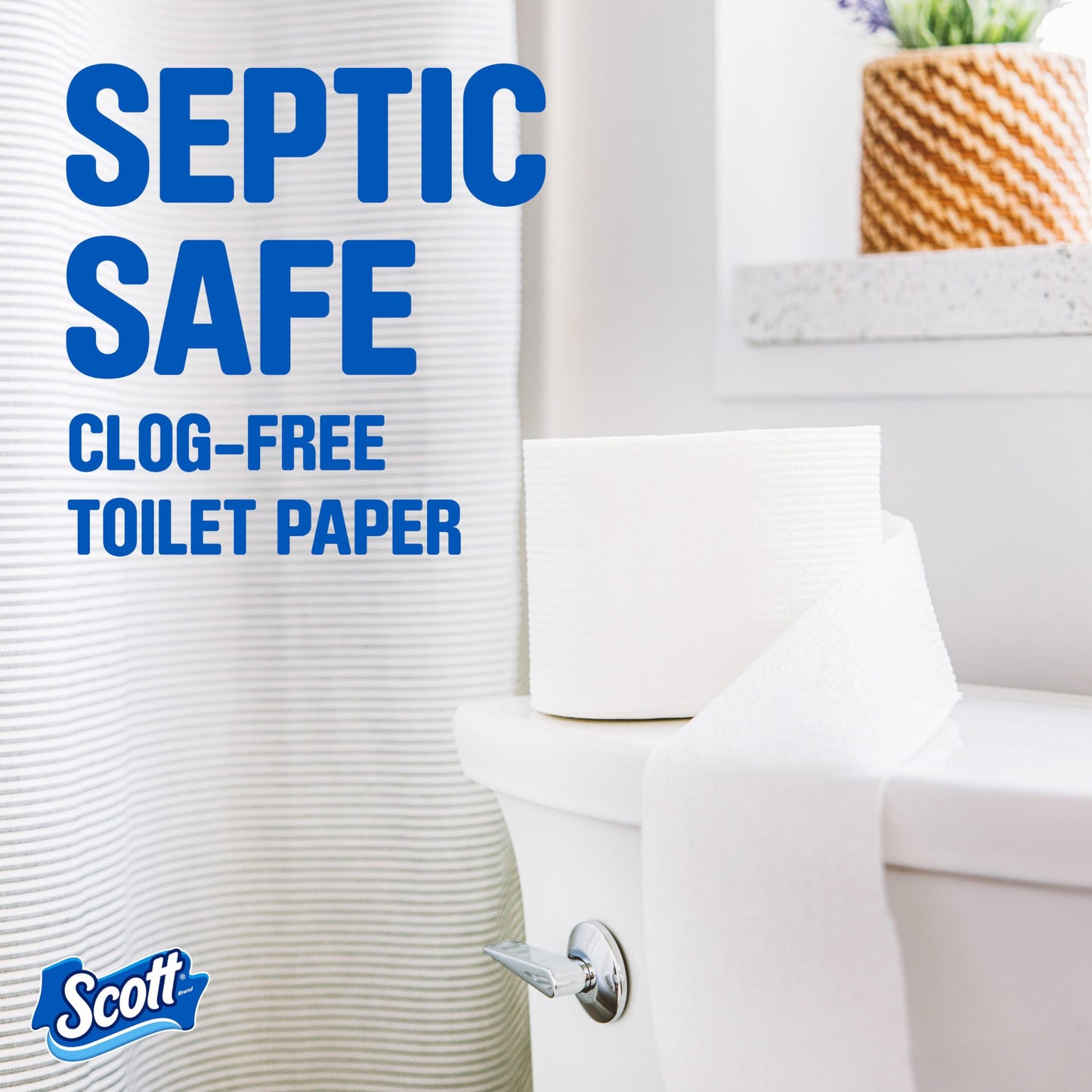 Scott ComfortPlus Toilet Paper, 36 Mega Rolls (2 Packs of 18), 425 Sheets per Roll, Septic-Safe, 1-Ply Toilet Tissue-UPStoxs