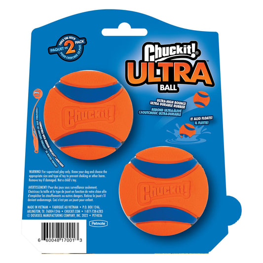 Chuckit Ultra Ball Dog Toy, Medium (2.5 Inch Diameter) Pack of 4, for Breeds 20-60 Lbs-UPStoxs