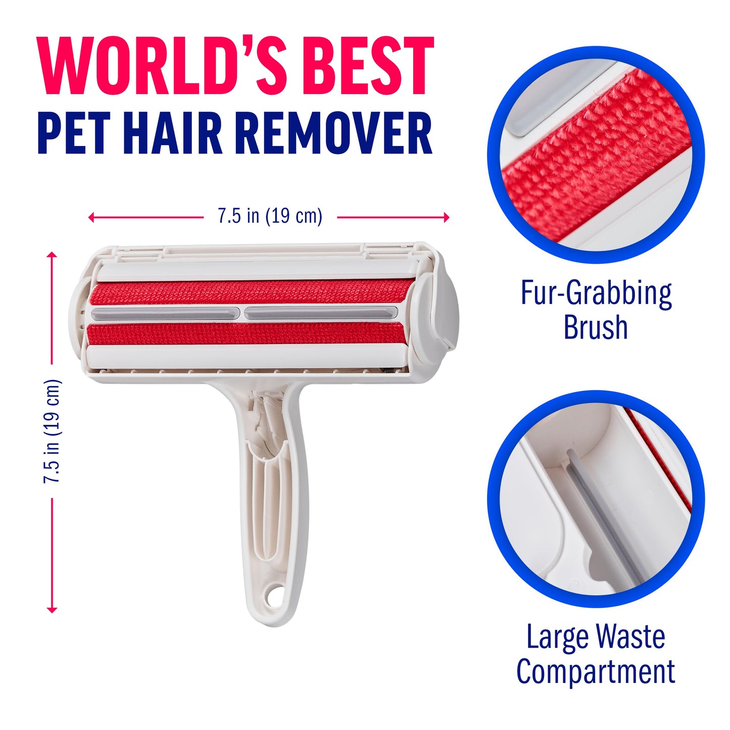 Chom Chom Roller Pet Hair Remover and Reusable Lint Roller - ChomChom Cat and Dog Hair Remover for Furniture, Couch, Carpet, Clothing and Bedding - Portable, Multi-Surface Fur Removal Tool-UPStoxs