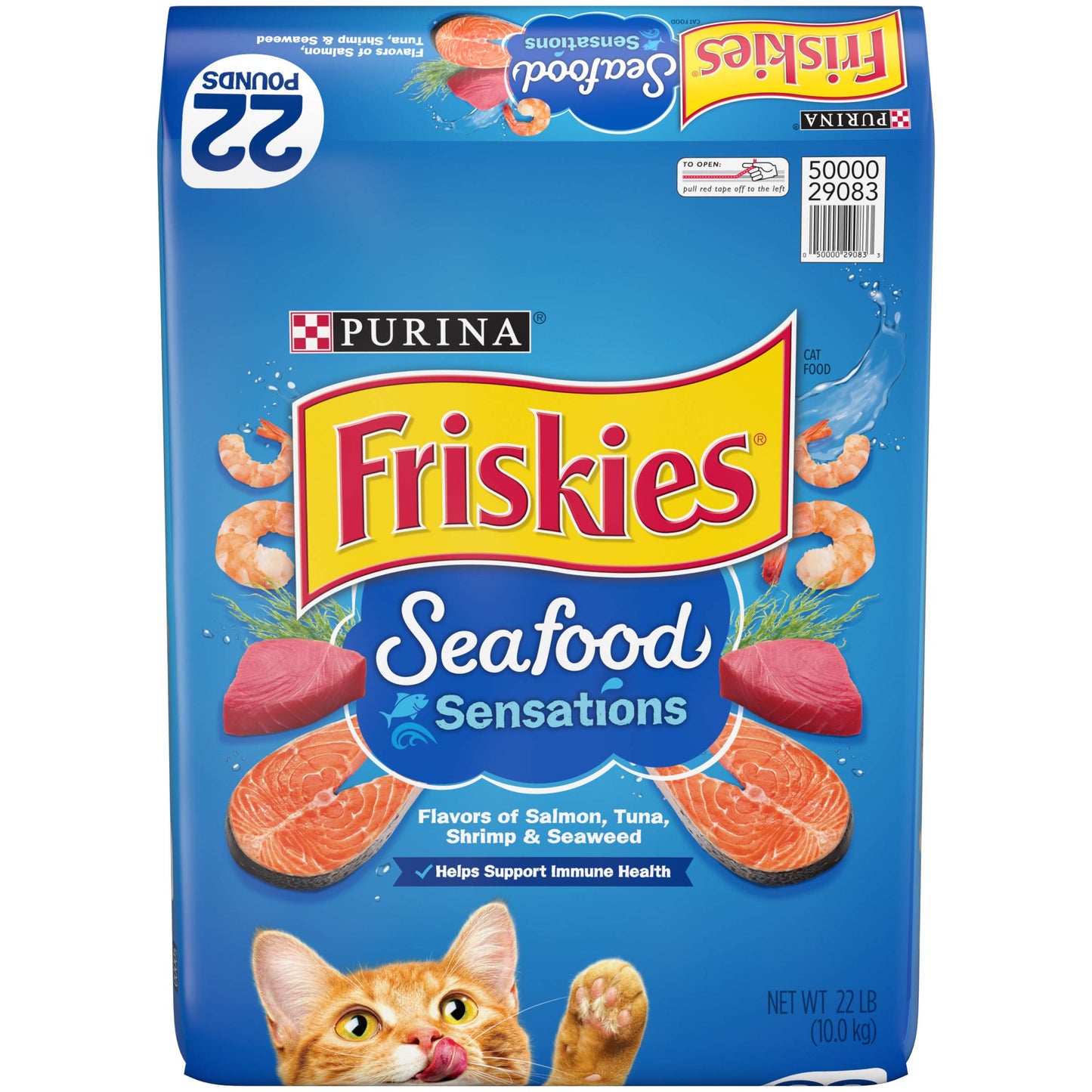 Purina Friskies Dry Cat Food, Seafood Sensations - 22 lb. Bag-UPStoxs