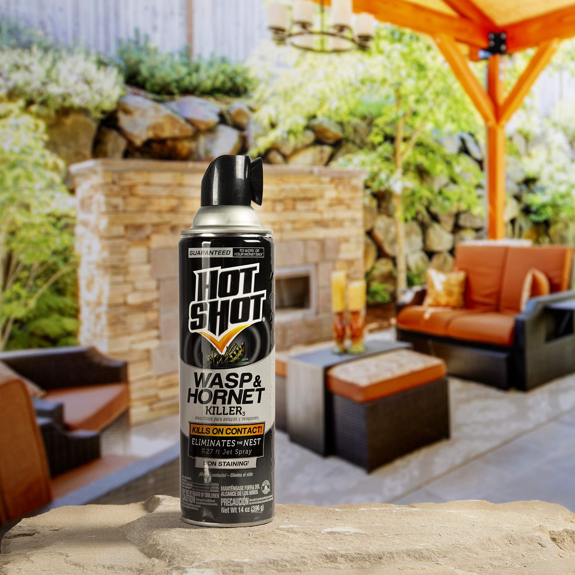 Hot Shot Wasp & Hornet Killer Spray, For Insects Eliminates the Nest, Sprays Up To 27 Feet, 14 fl Ounce, 2 Pack-UPStoxs
