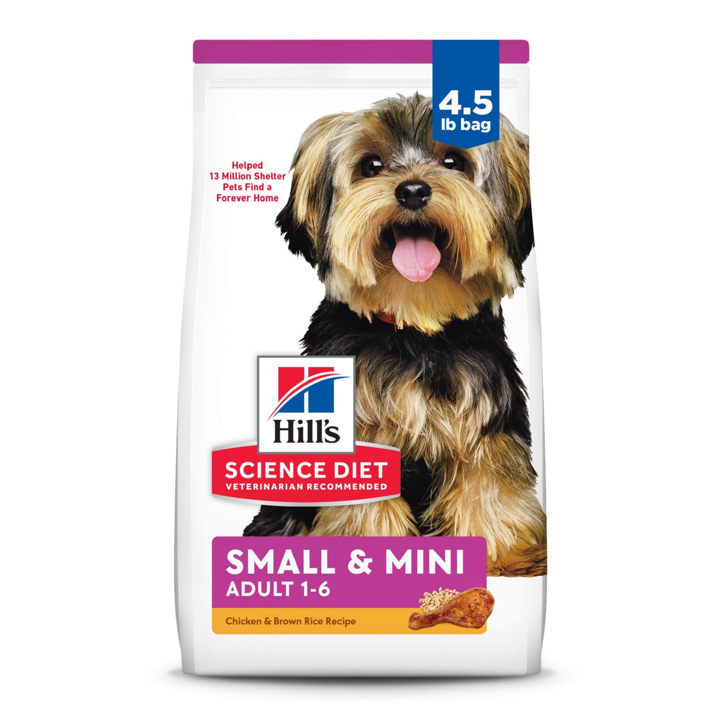 Hill's Science Diet Small & Mini, Adult 1-6, Small & Mini Breeds Premium Nutrition, Dry Dog Food, Chicken & Brown Rice, 4.5 lb Bag-UPStoxs