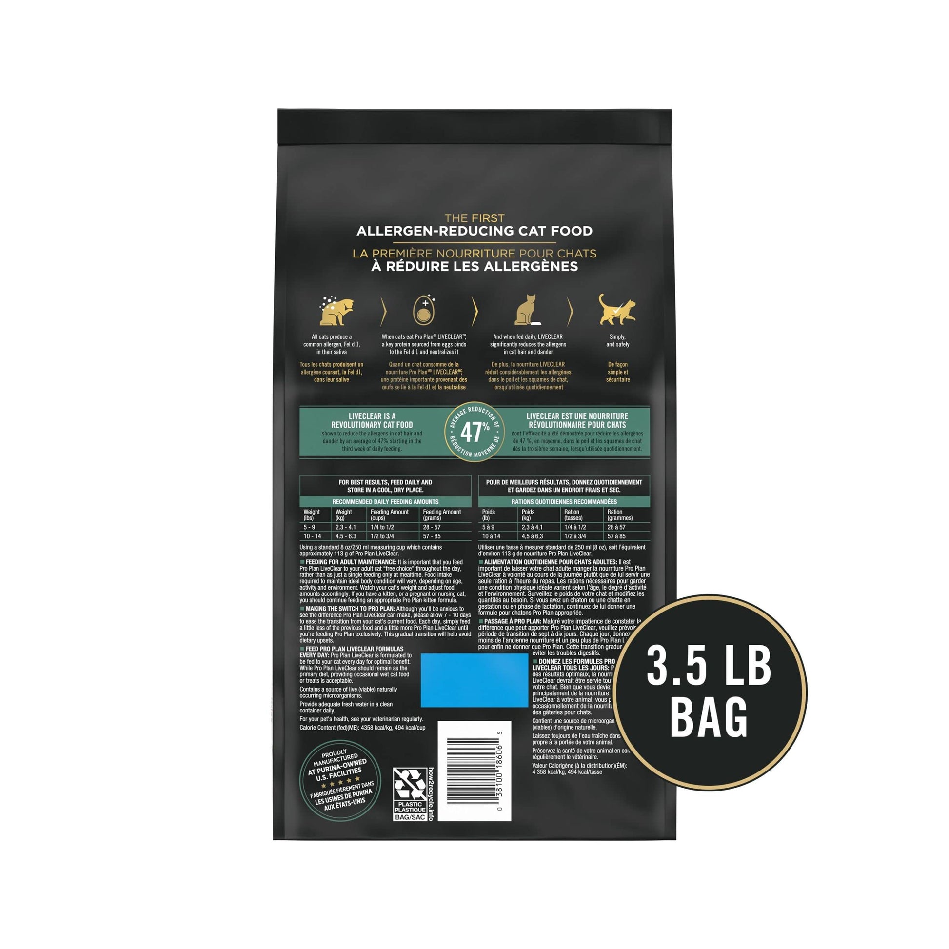 Purina Pro Plan Allergen Reducing, High Protein Cat Food, LIVECLEAR Chicken and Rice Formula - 3.5 lb. Bag-UPStoxs