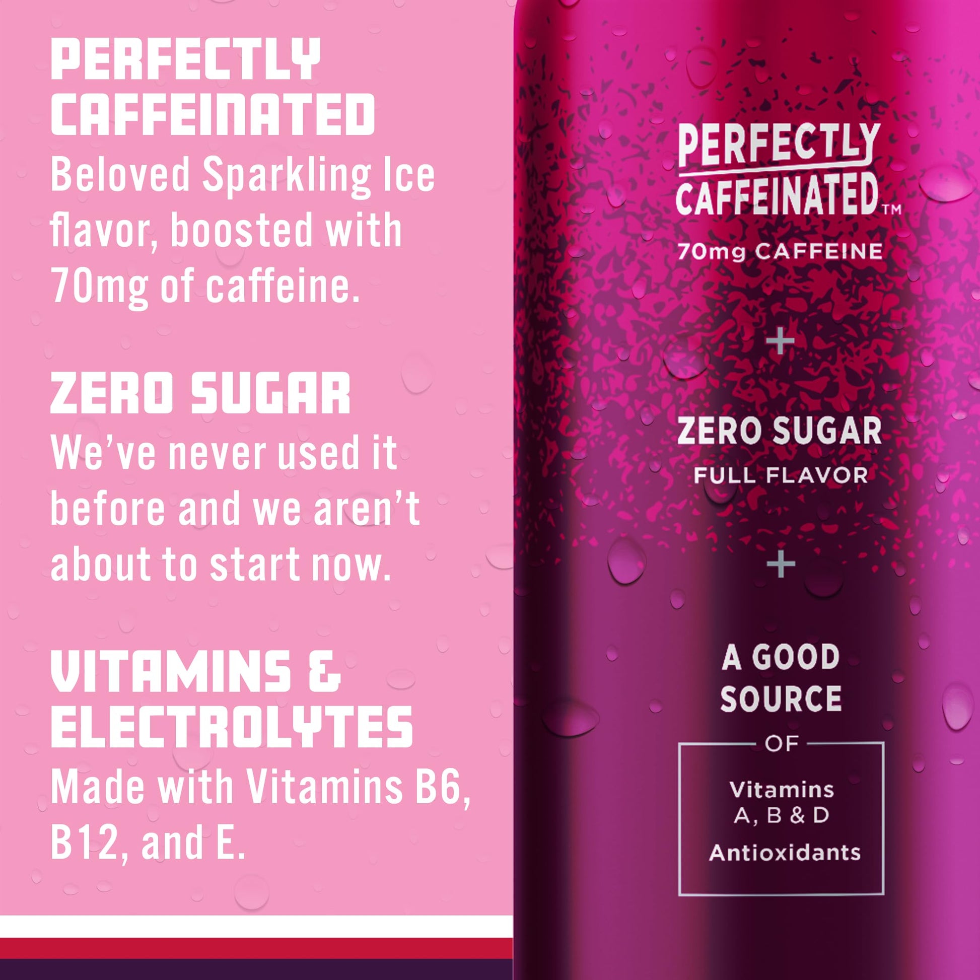Sparkling Ice +Caffeine Black Raspberry Sparkling Water with Caffeine, Zero Sugar, with Antioxidants and Vitamins,16 fl oz Cans (Pack Of 12)-UPStoxs