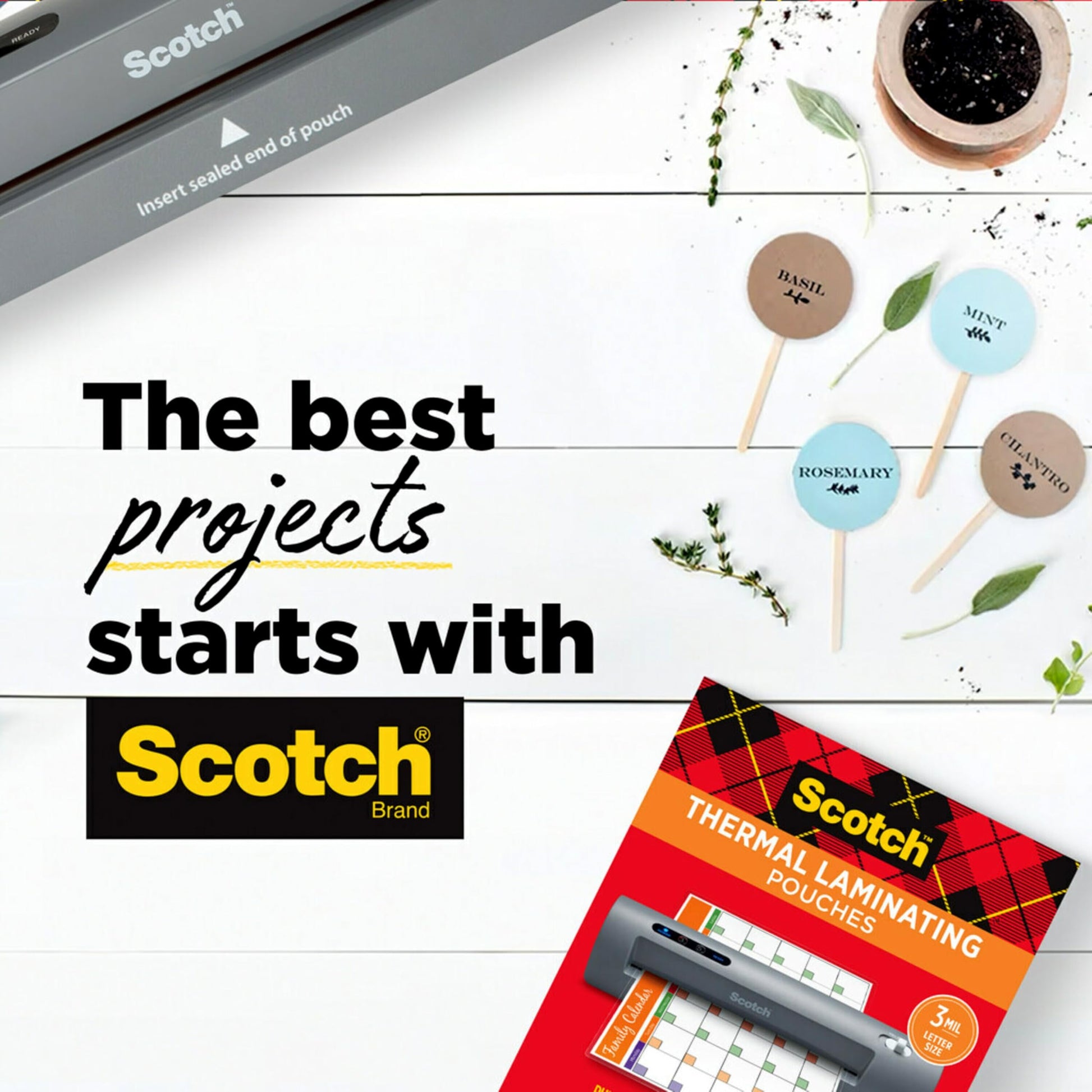 Scotch Brand PRO Thermal Laminator, Never Jam Technology Automatically Prevents Misfed Items,2 Roller System,9 inch (TL906)-UPStoxs
