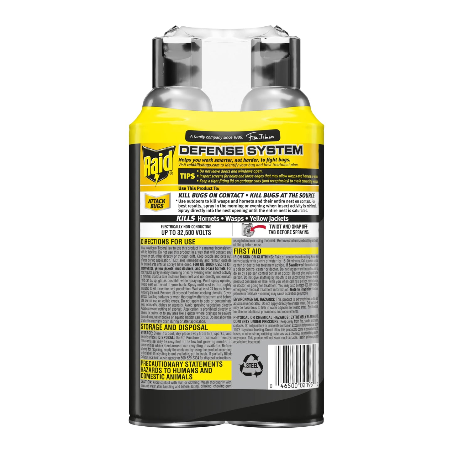 Raid Wasp & Hornet Killer Spray, Bug Killer Kills the Entire Nest, 14 Oz, 2 Count-UPStoxs