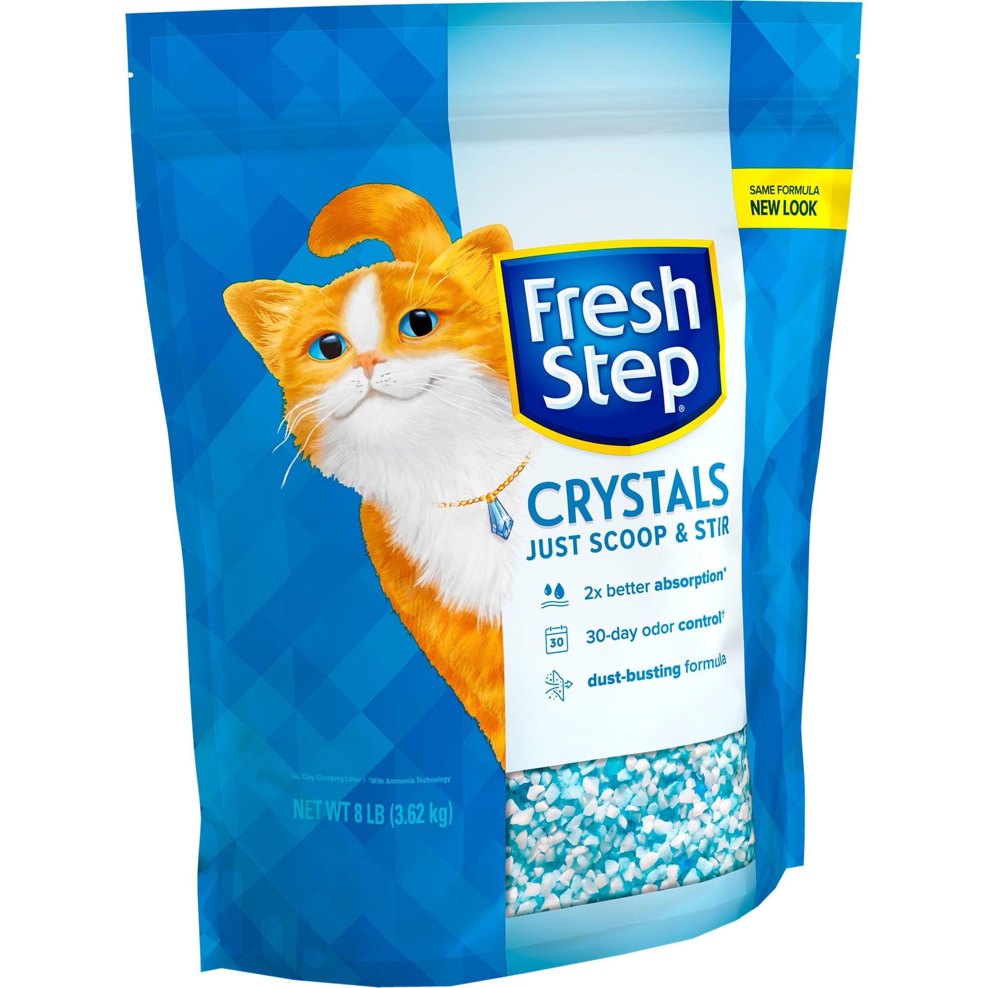 Fresh Step Crystals, Premium Cat Litter, Scented, 16 lbs total, (2 Pack of 8lb Bags) (Package May Vary)-UPStoxs