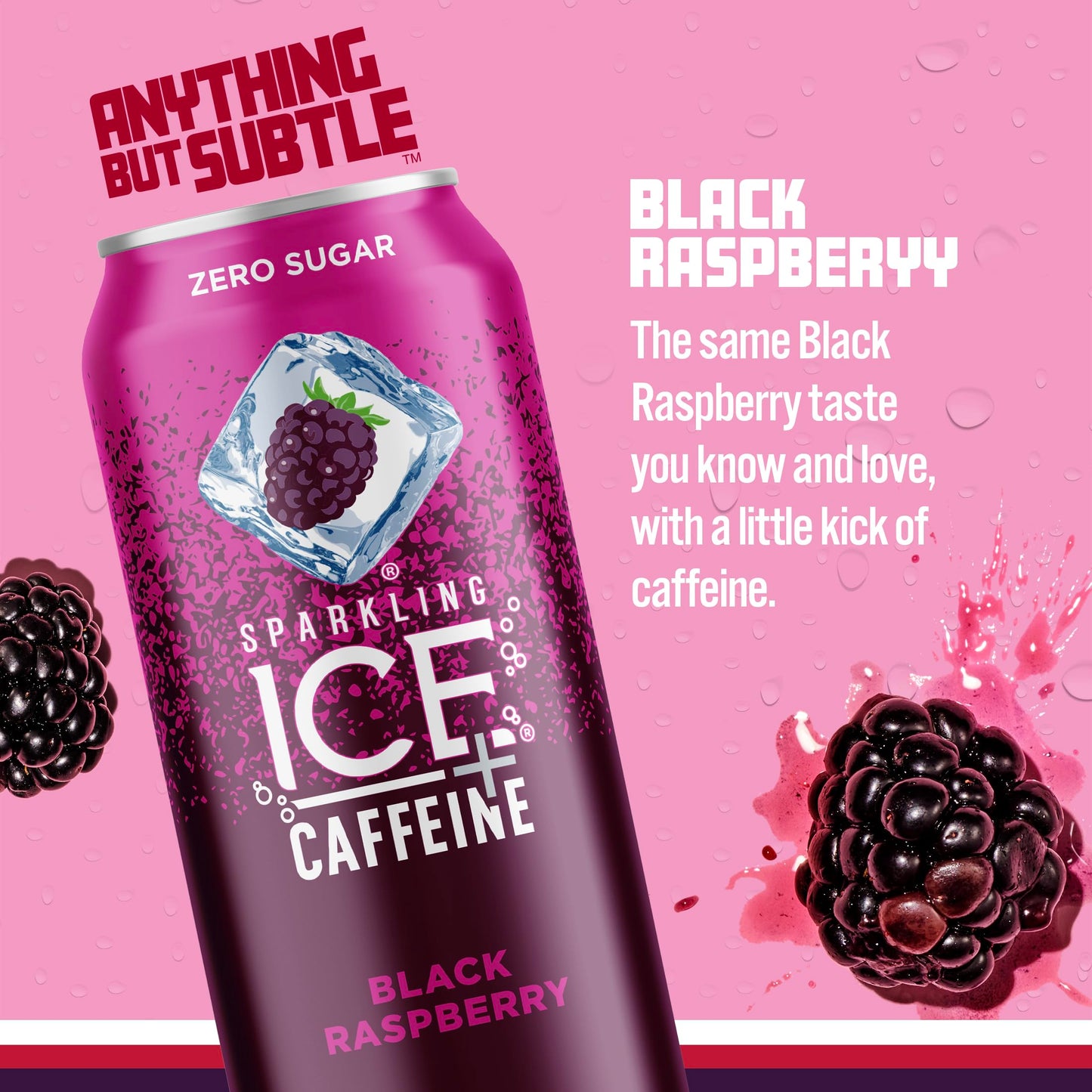 Sparkling Ice +Caffeine Black Raspberry Sparkling Water with Caffeine, Zero Sugar, with Antioxidants and Vitamins,16 fl oz Cans (Pack Of 12)-UPStoxs