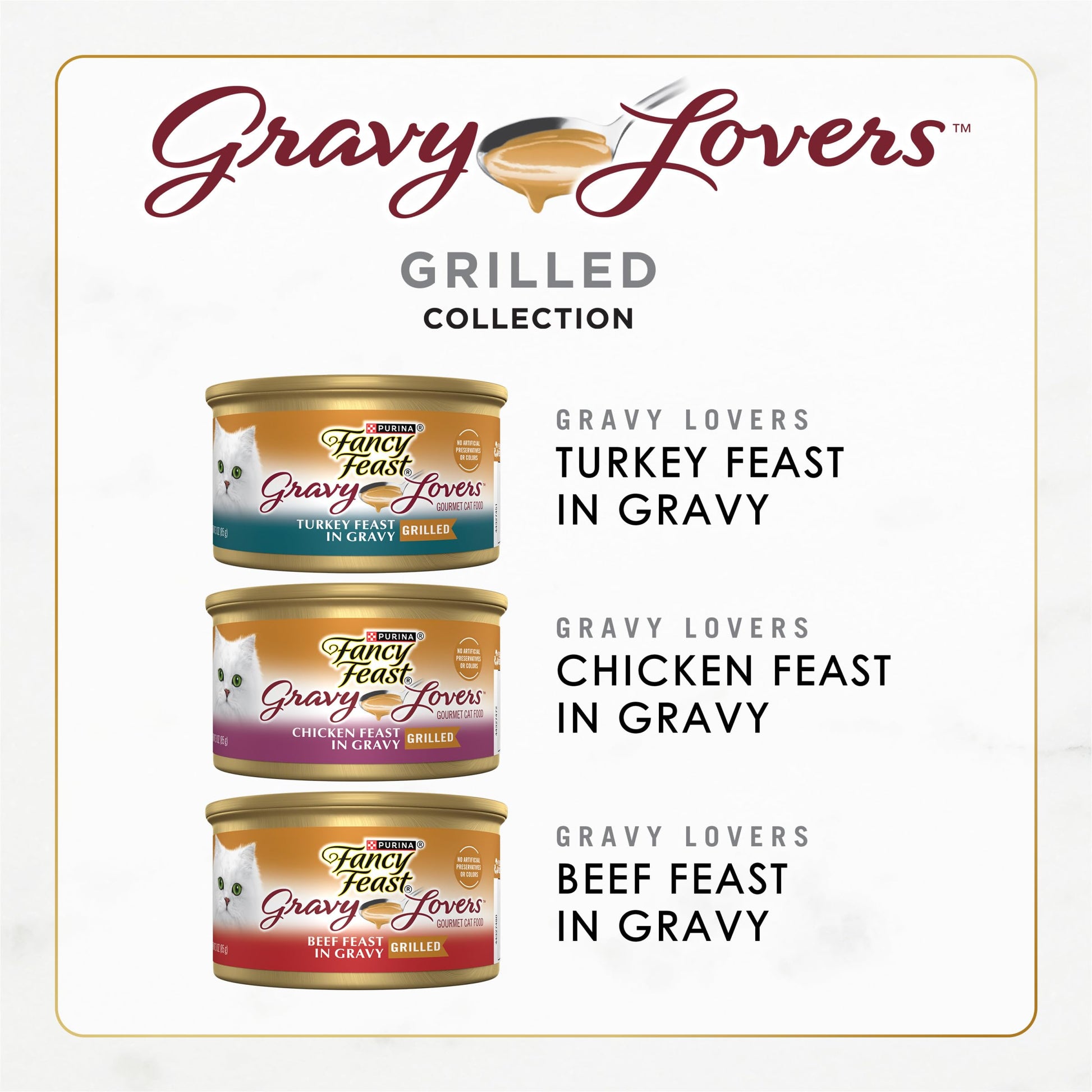 Purina Fancy Feast Gravy Lovers Poultry and Beef Grilled Gourmet Wet Cat Food Variety Pack - 3 Ounce (Pack of 24)-UPStoxs