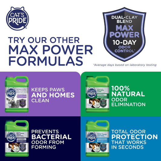 Cat's Pride Max Power: UltraClean Low Tracking Multi-Cat Clumping Litter - Keeps Paws & Home Clean - Up to 10 Days of Powerful Odor Control - 99% Dust Free - Unscented, 15 Pounds-UPStoxs