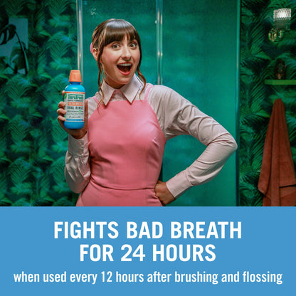 TheraBreath Fresh Breath Mouthwash, Icy Mint Flavor, Alcohol-Free, 16 Fl Oz (Pack of 2)-UPStoxs